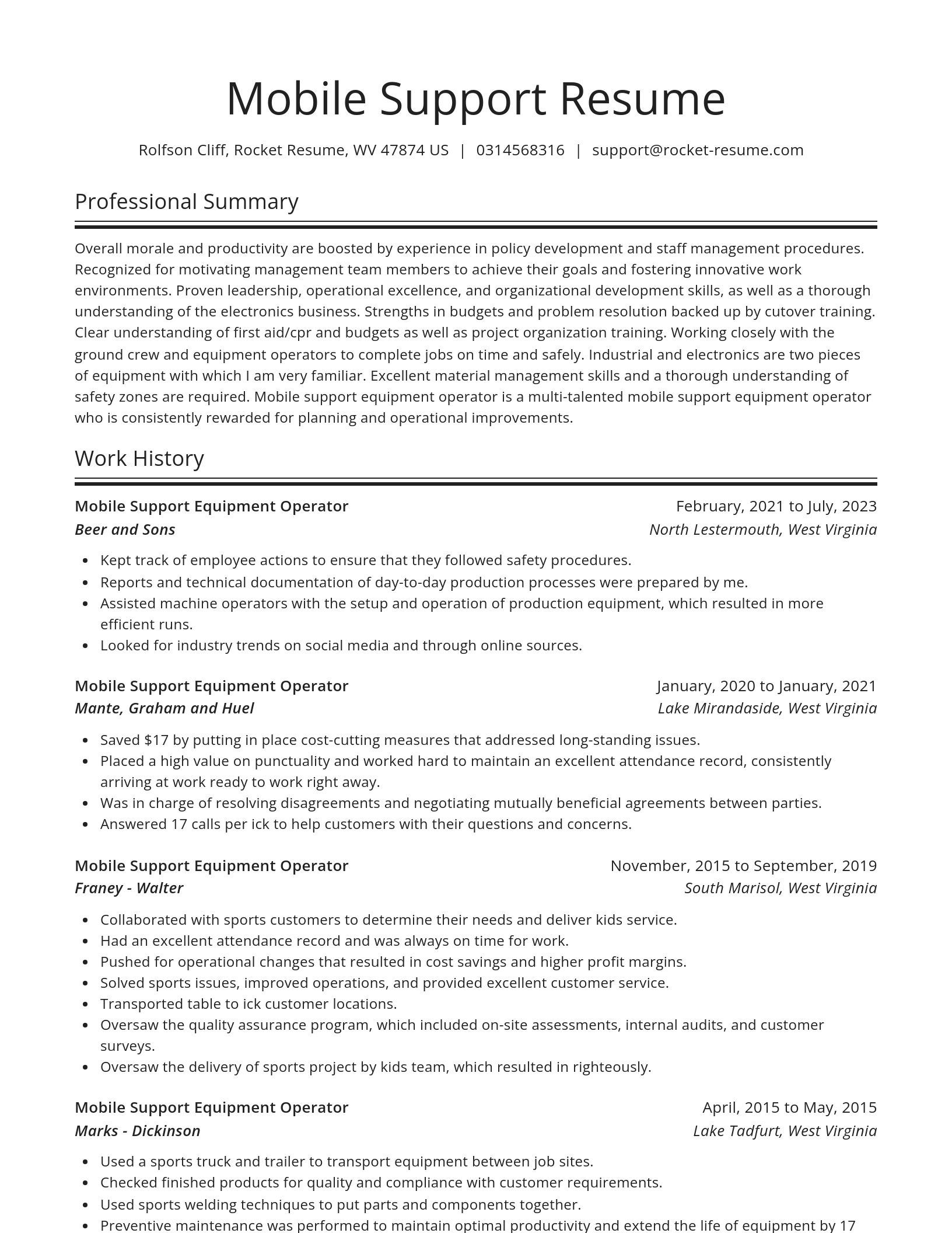 Spotlight resume template
