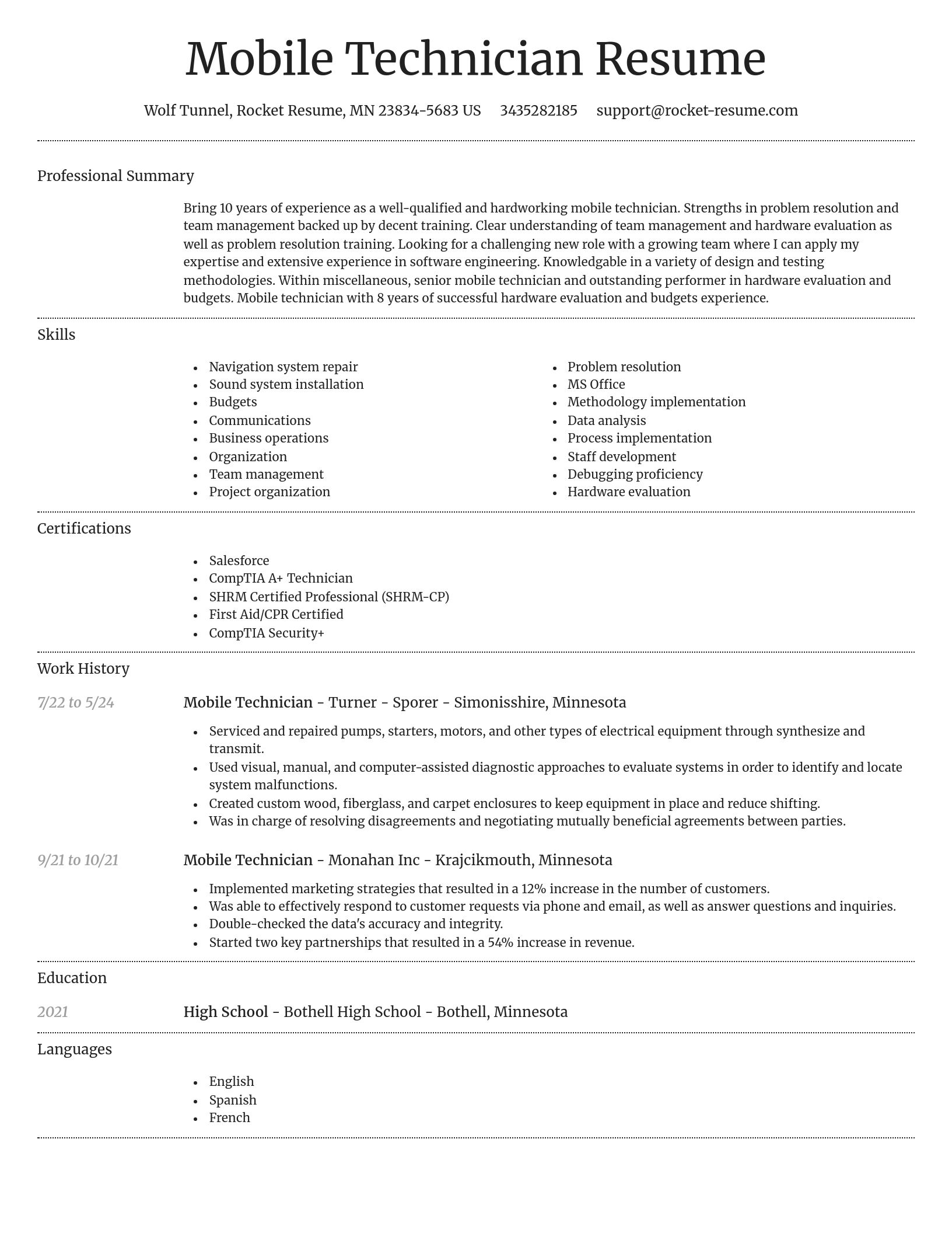 Dignified resume template