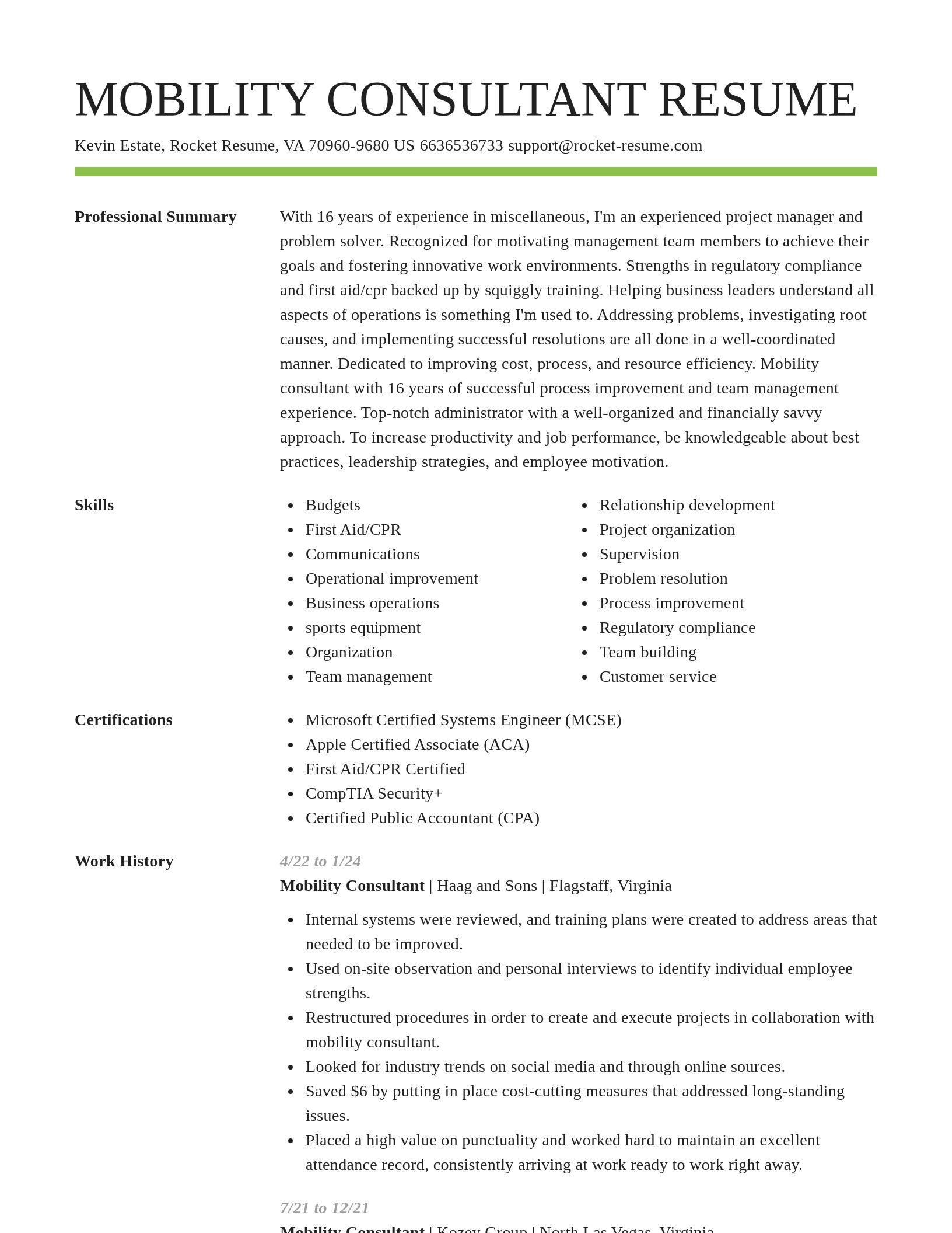 Smart resume template