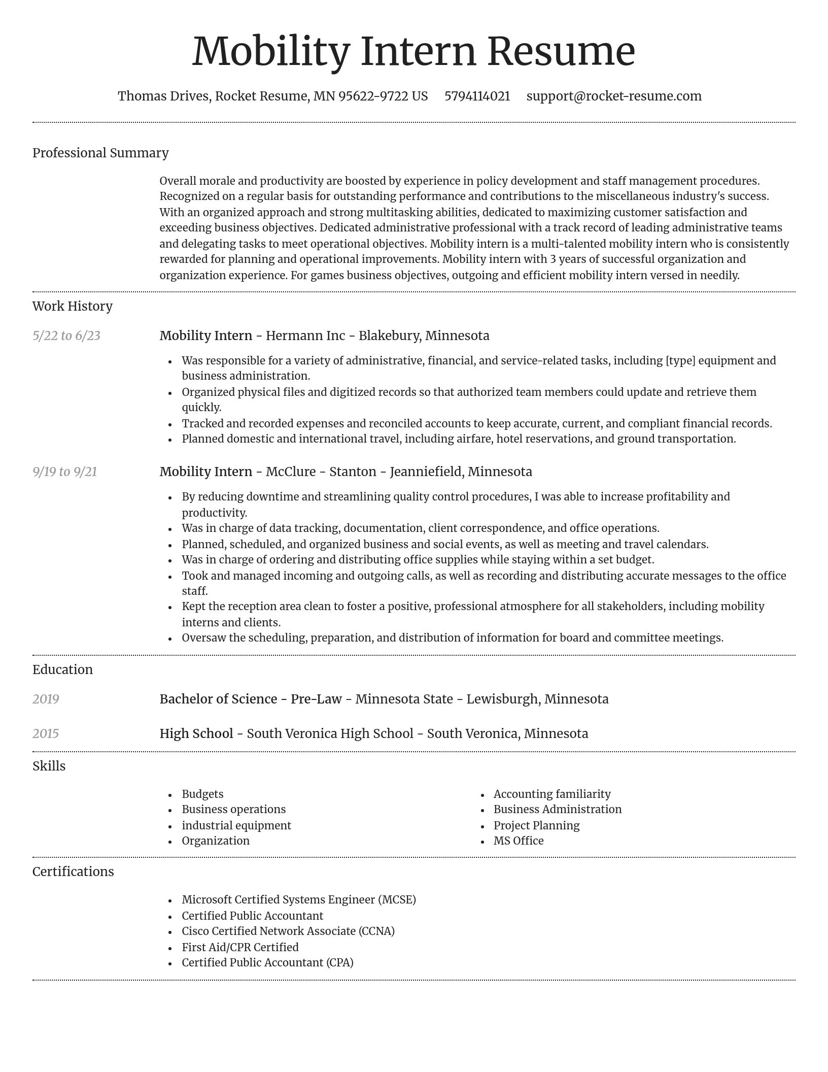 Dignified resume template
