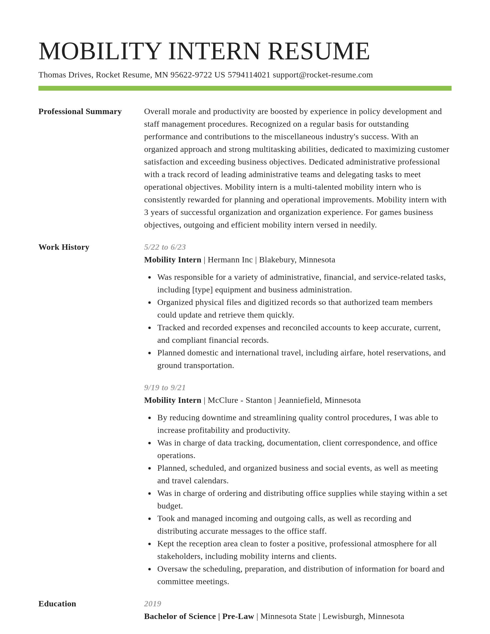 Smart resume template