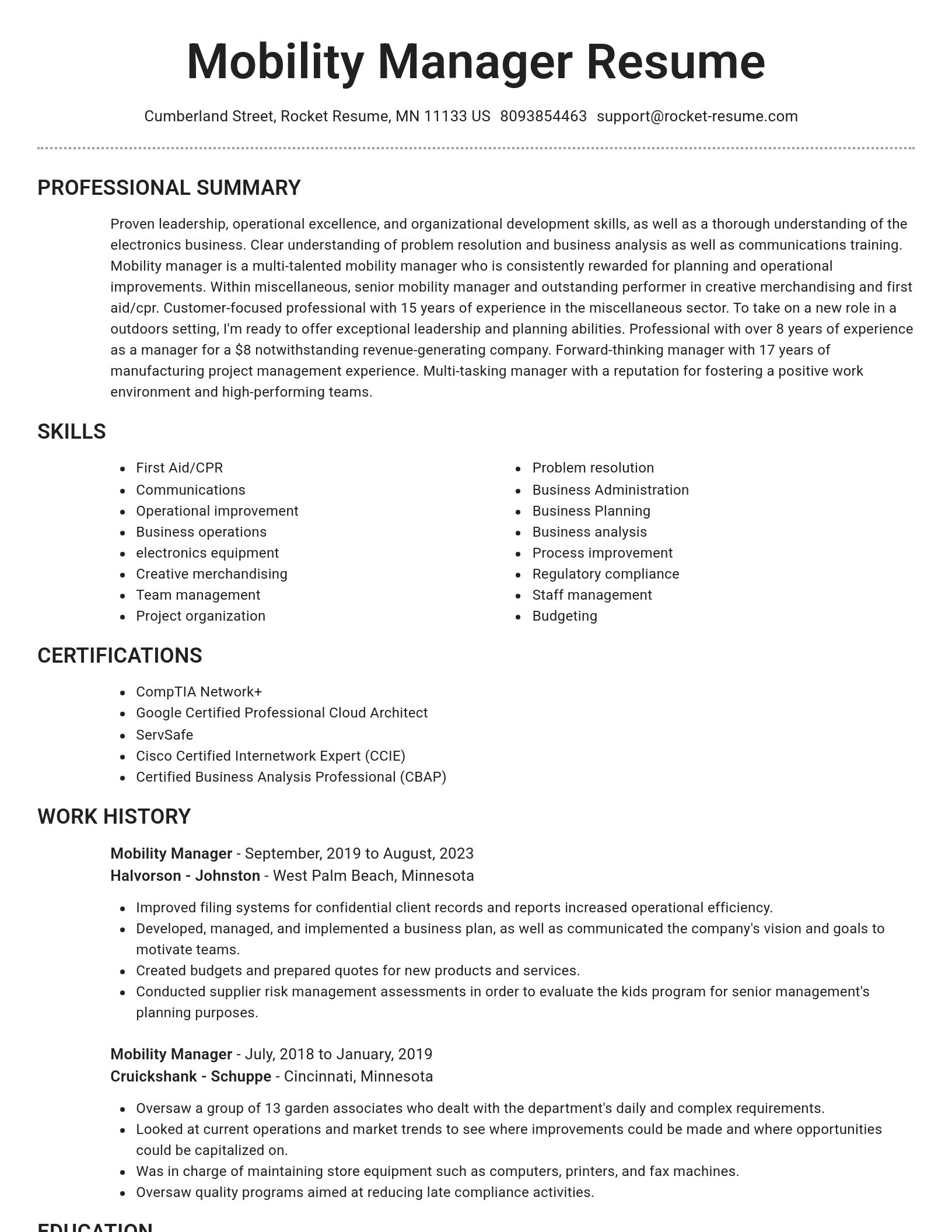 Brilliant resume template