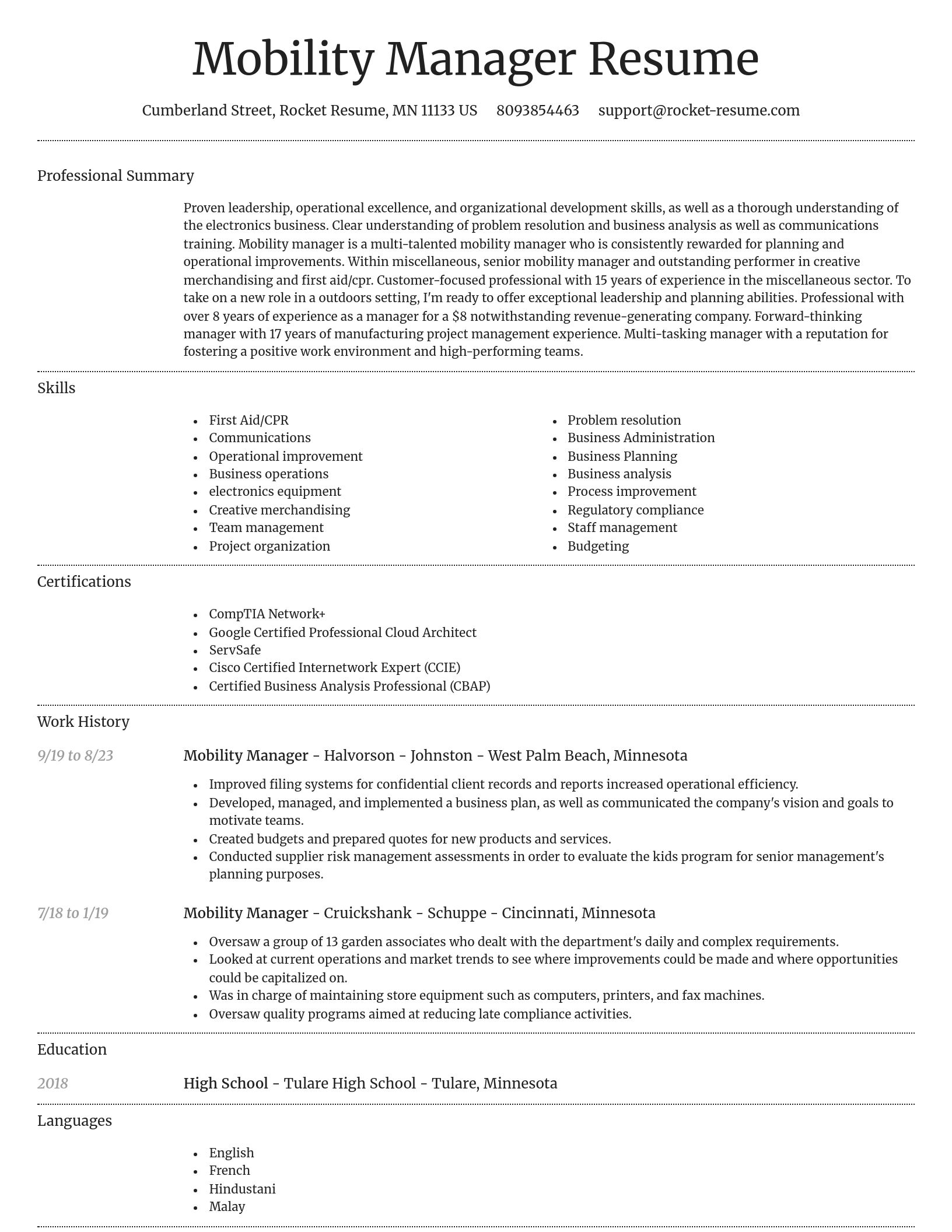 Dignified resume template