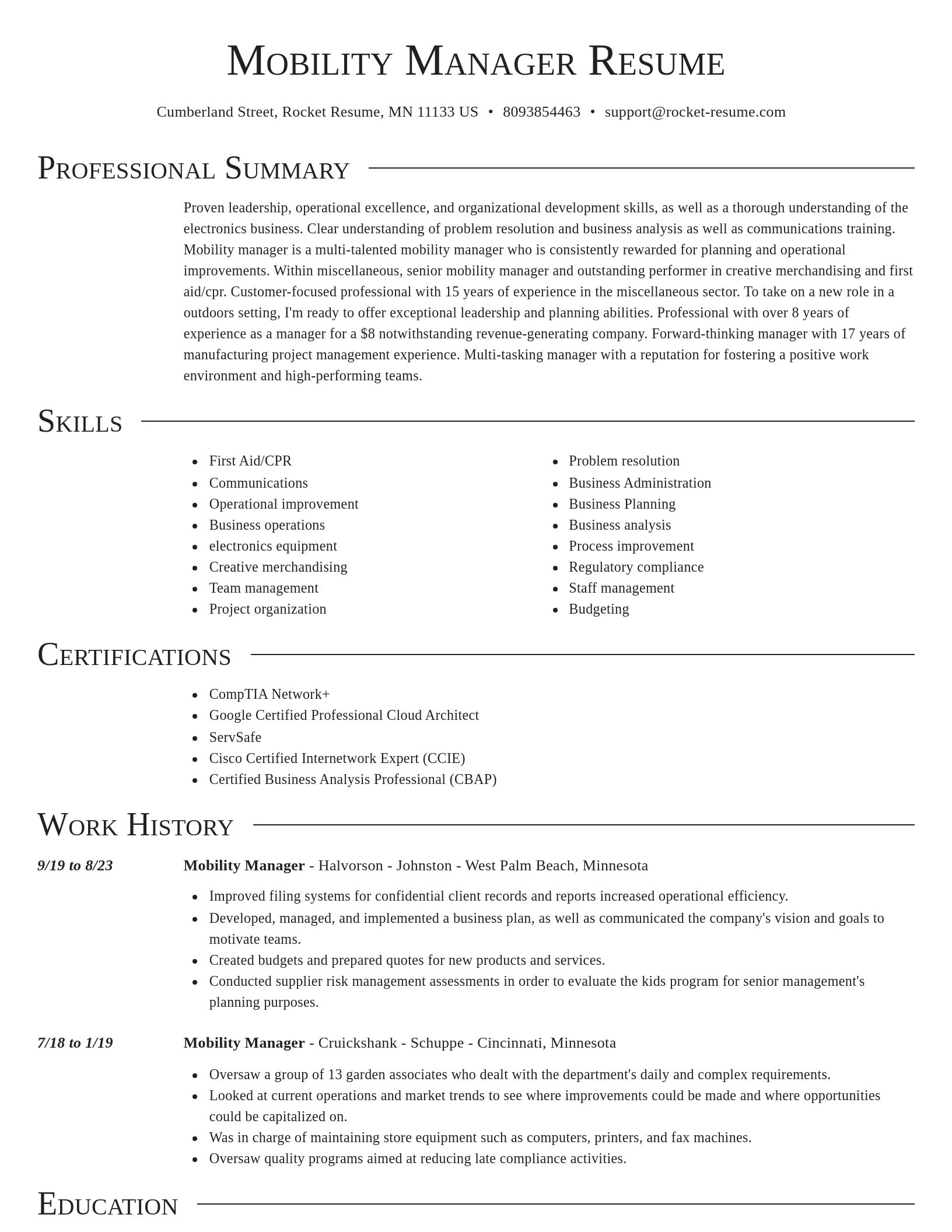 Director resume template
