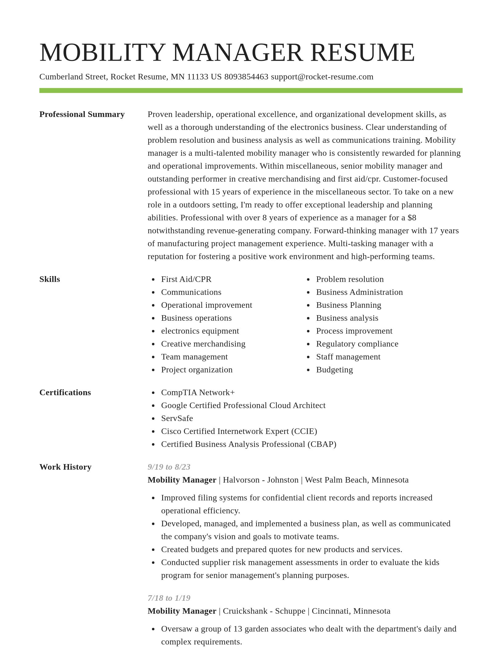Smart resume template