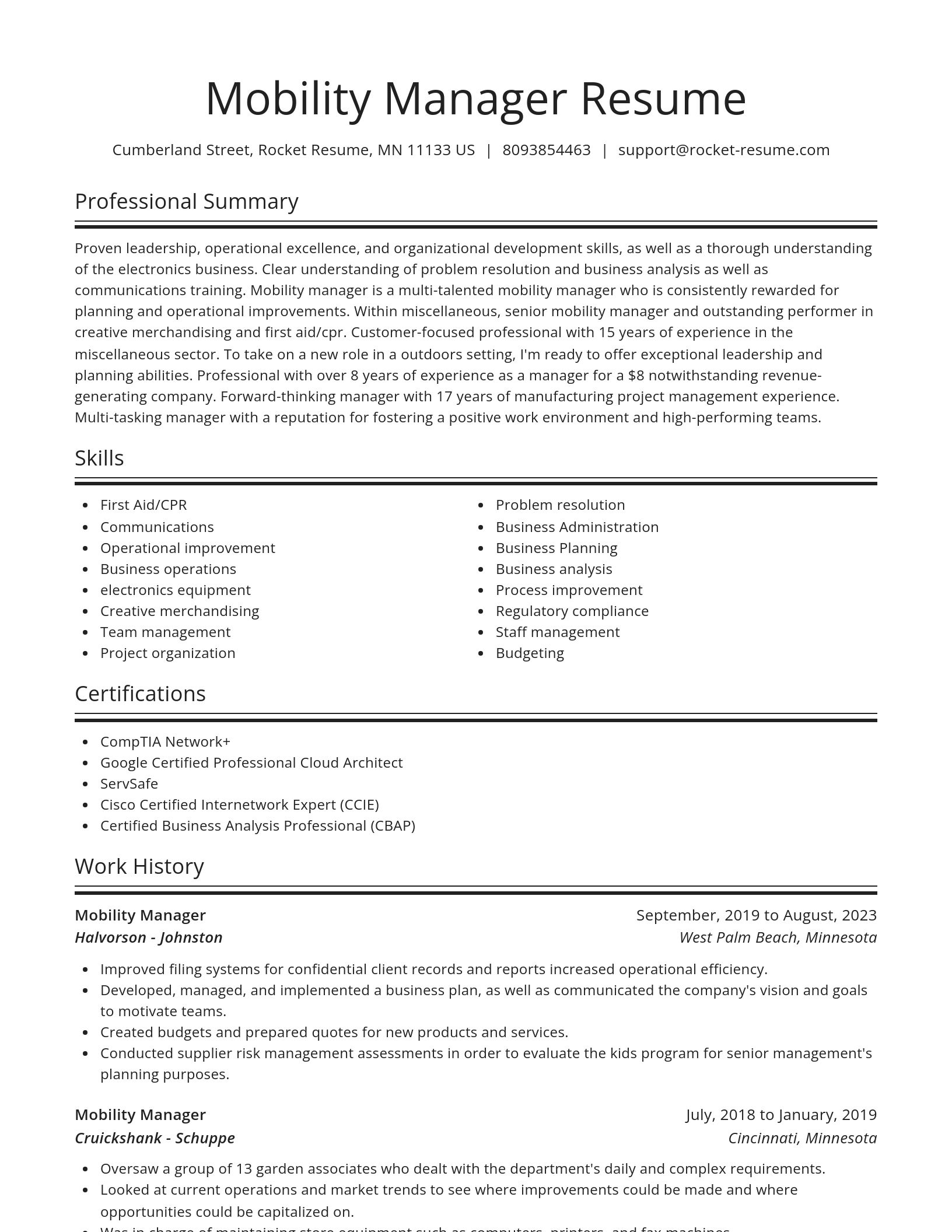 Spotlight resume template