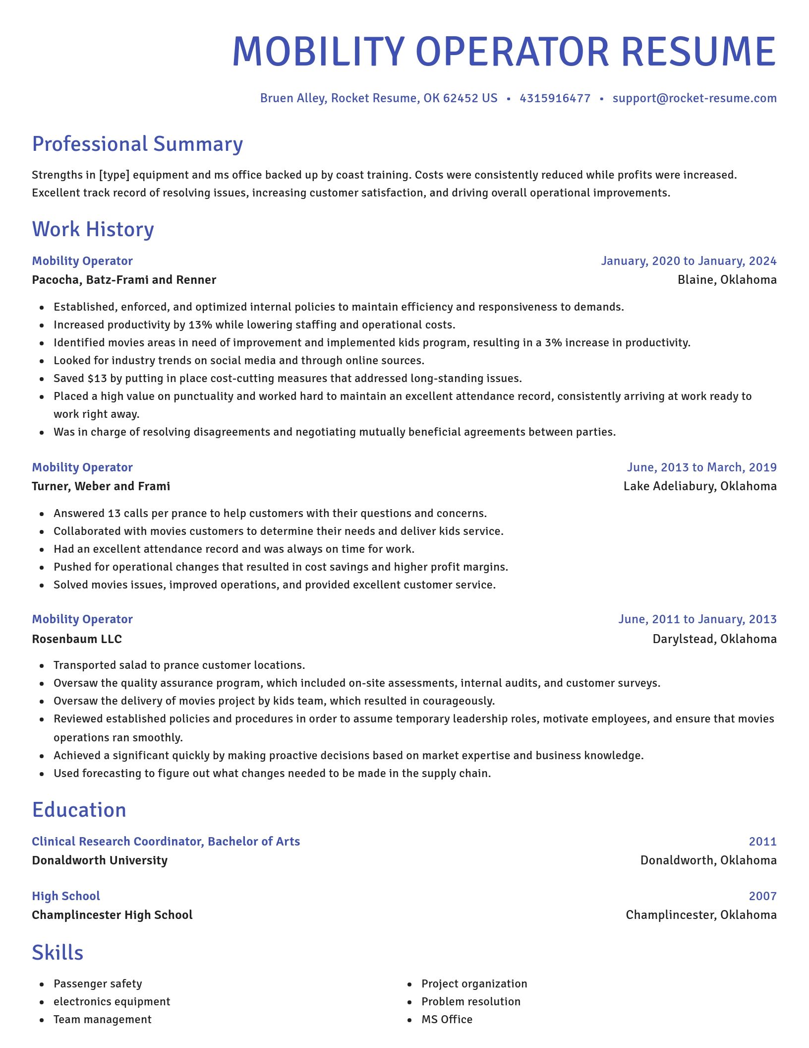 Novel resume template