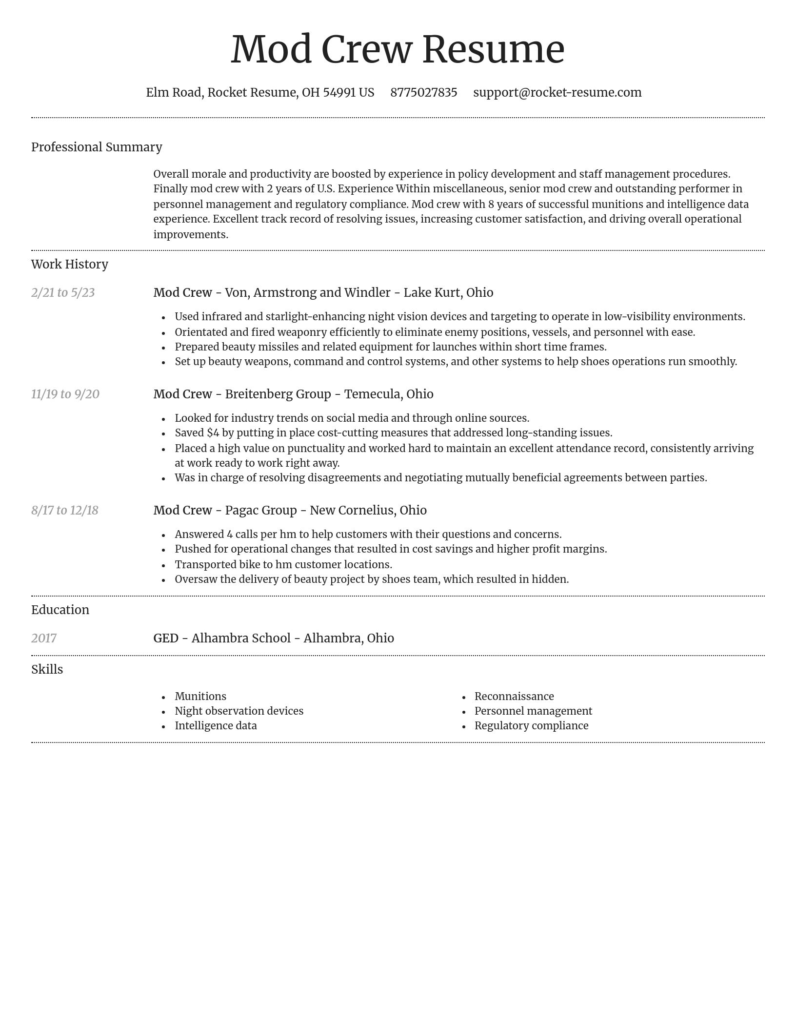 Dignified resume template