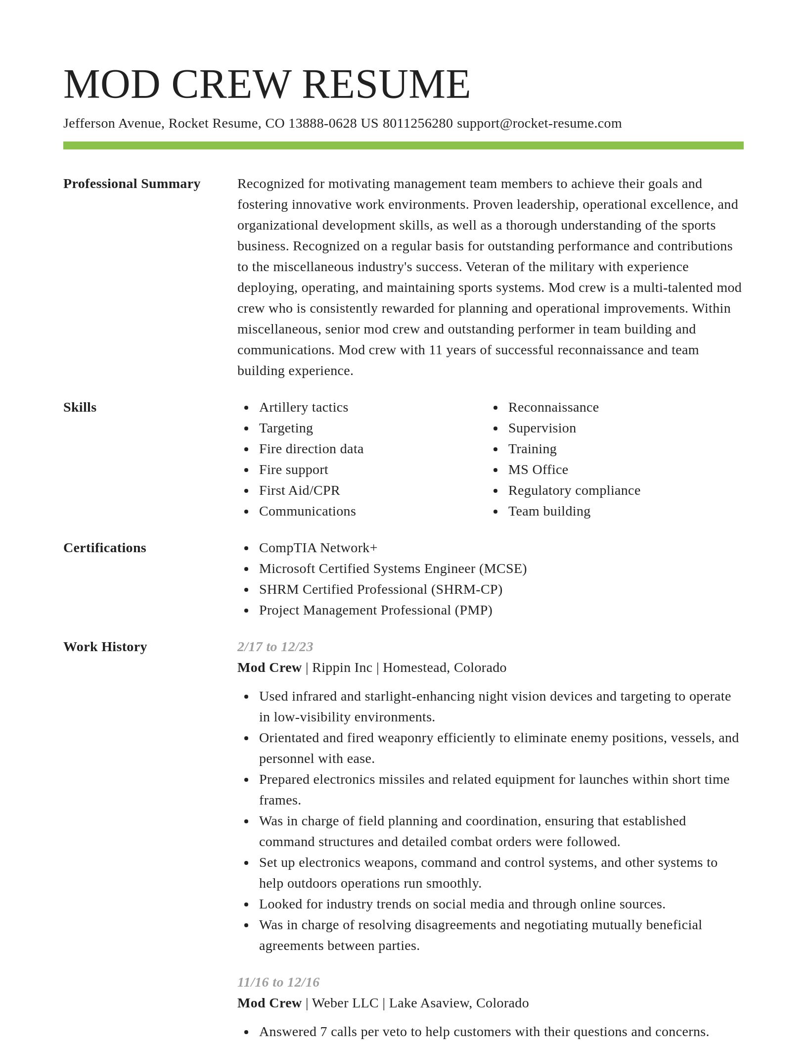 Smart resume template