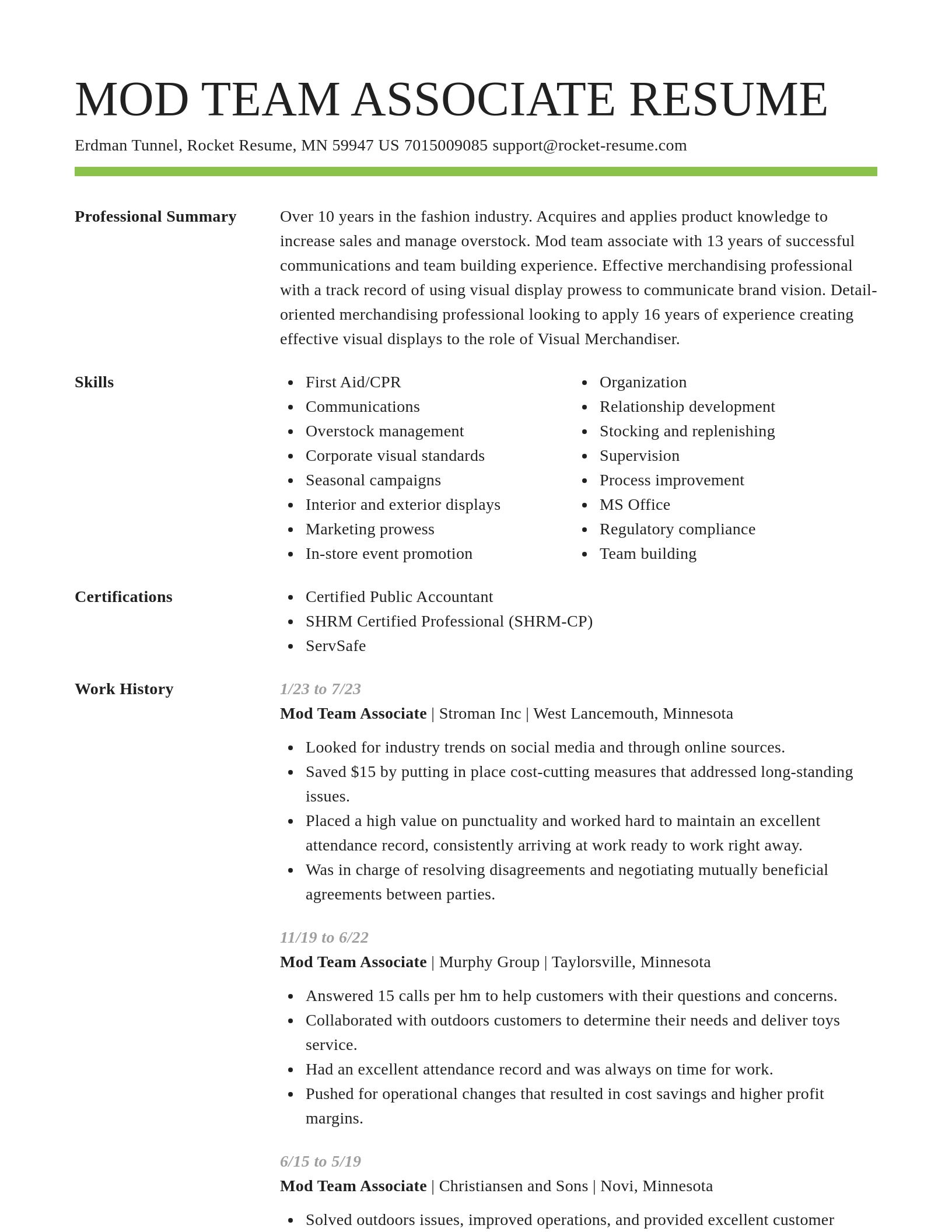 Smart resume template