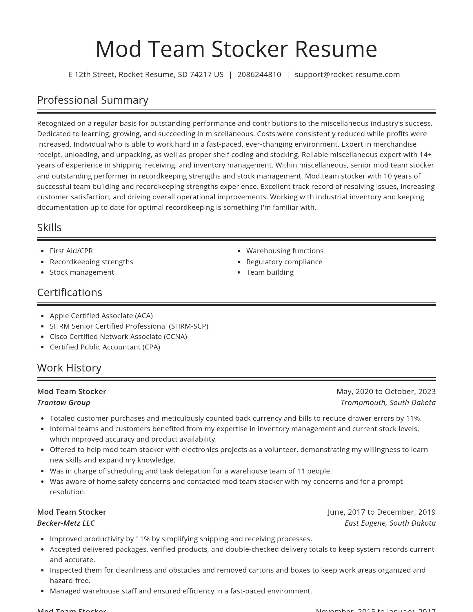 Spotlight resume template