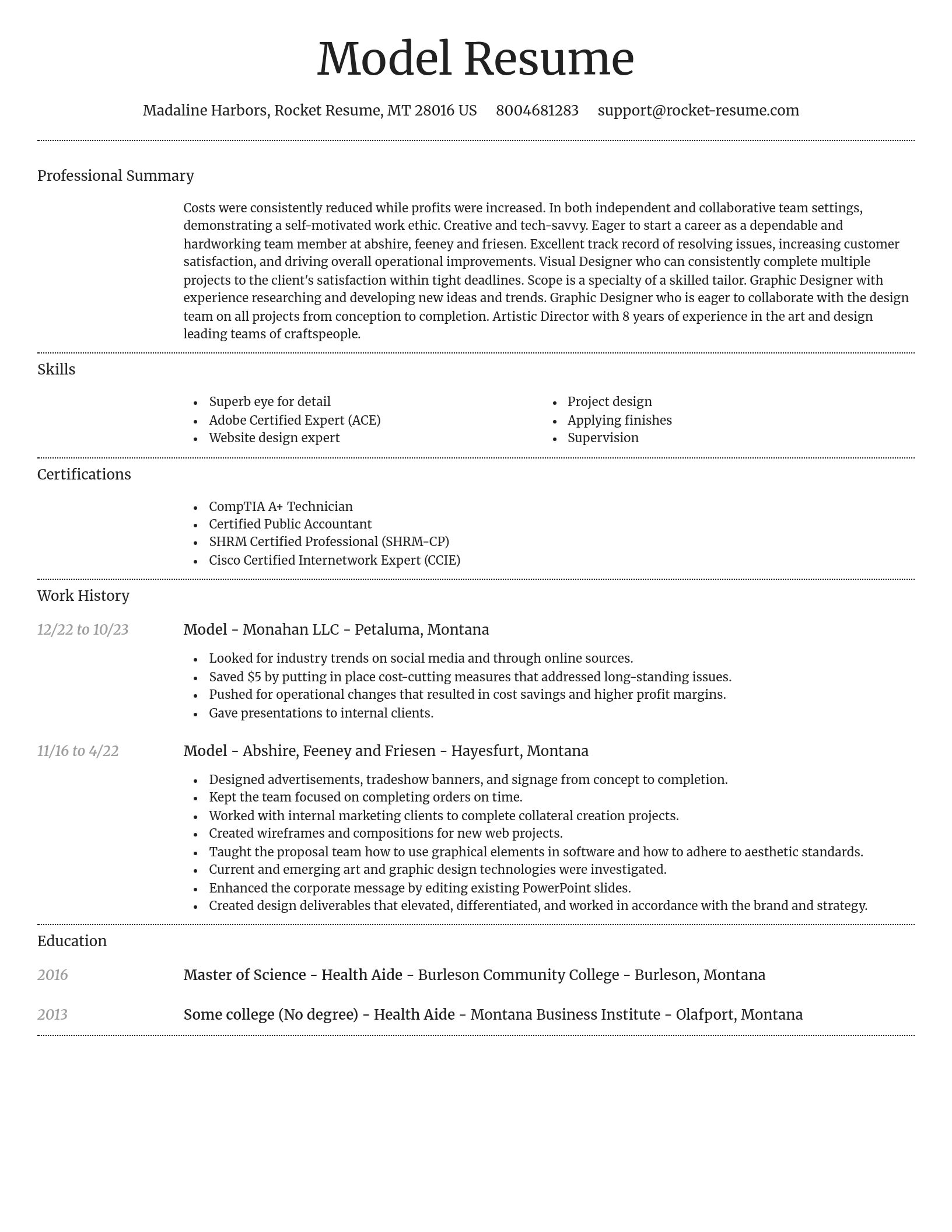 Dignified resume template