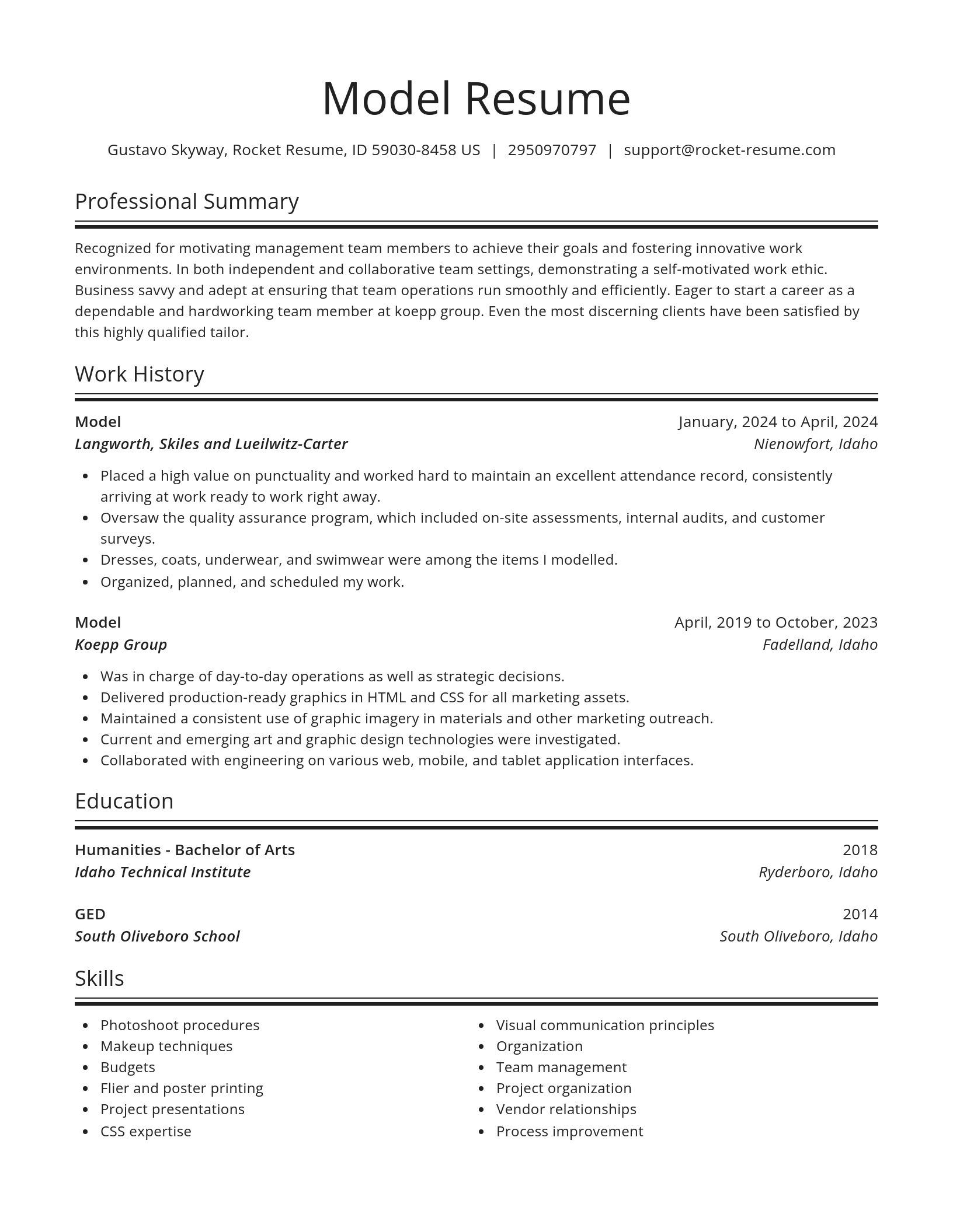 Spotlight resume template