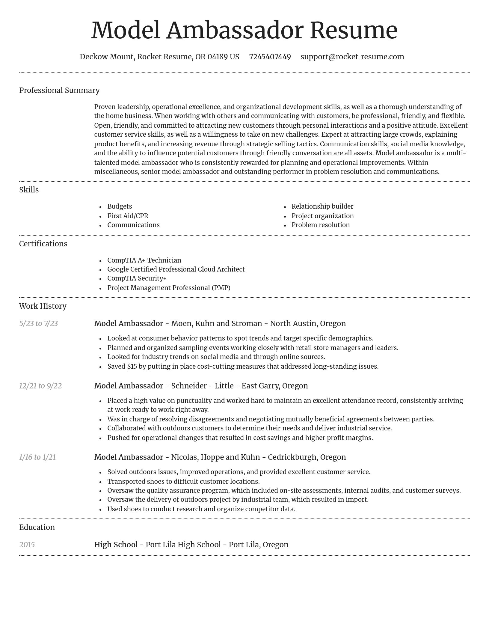 Dignified resume template