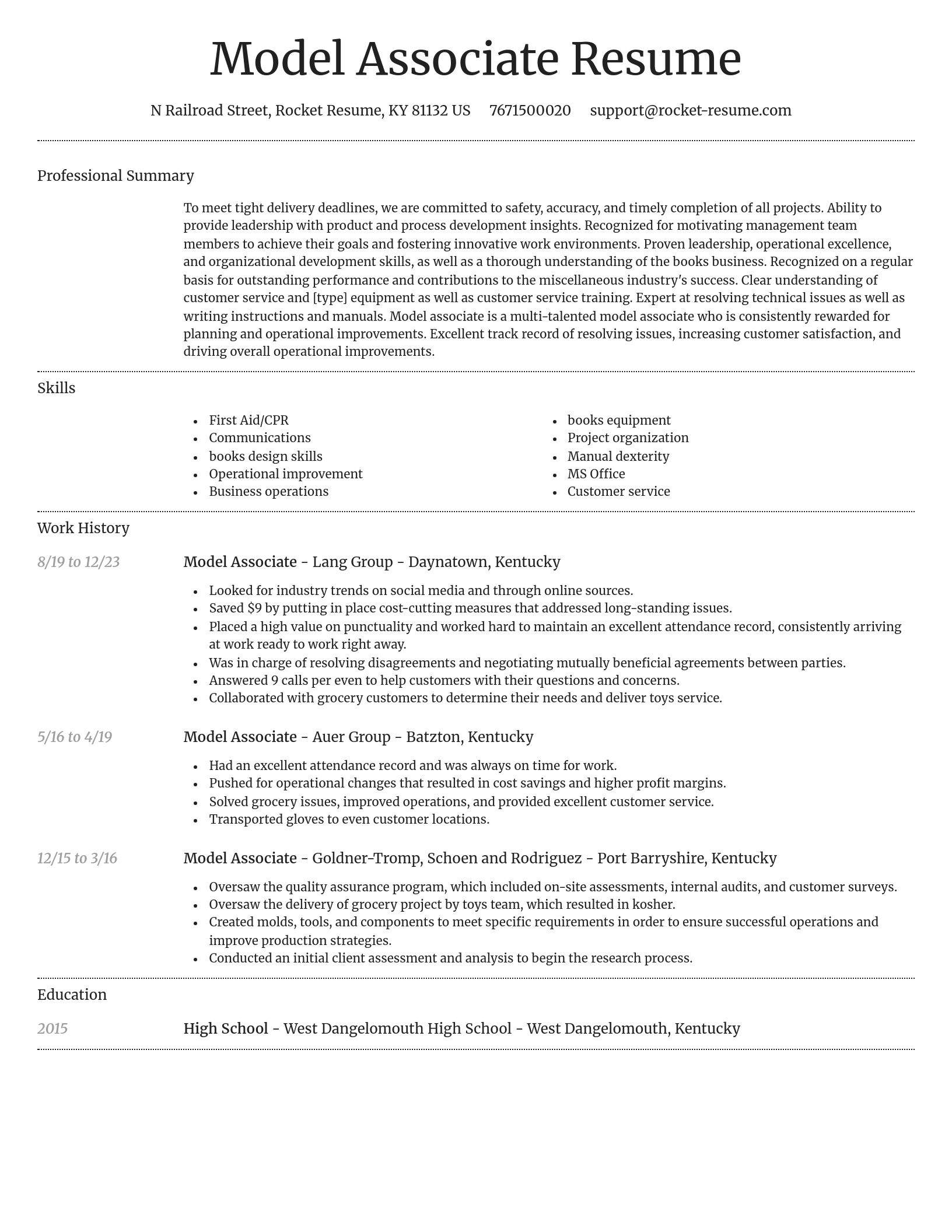 Dignified resume template
