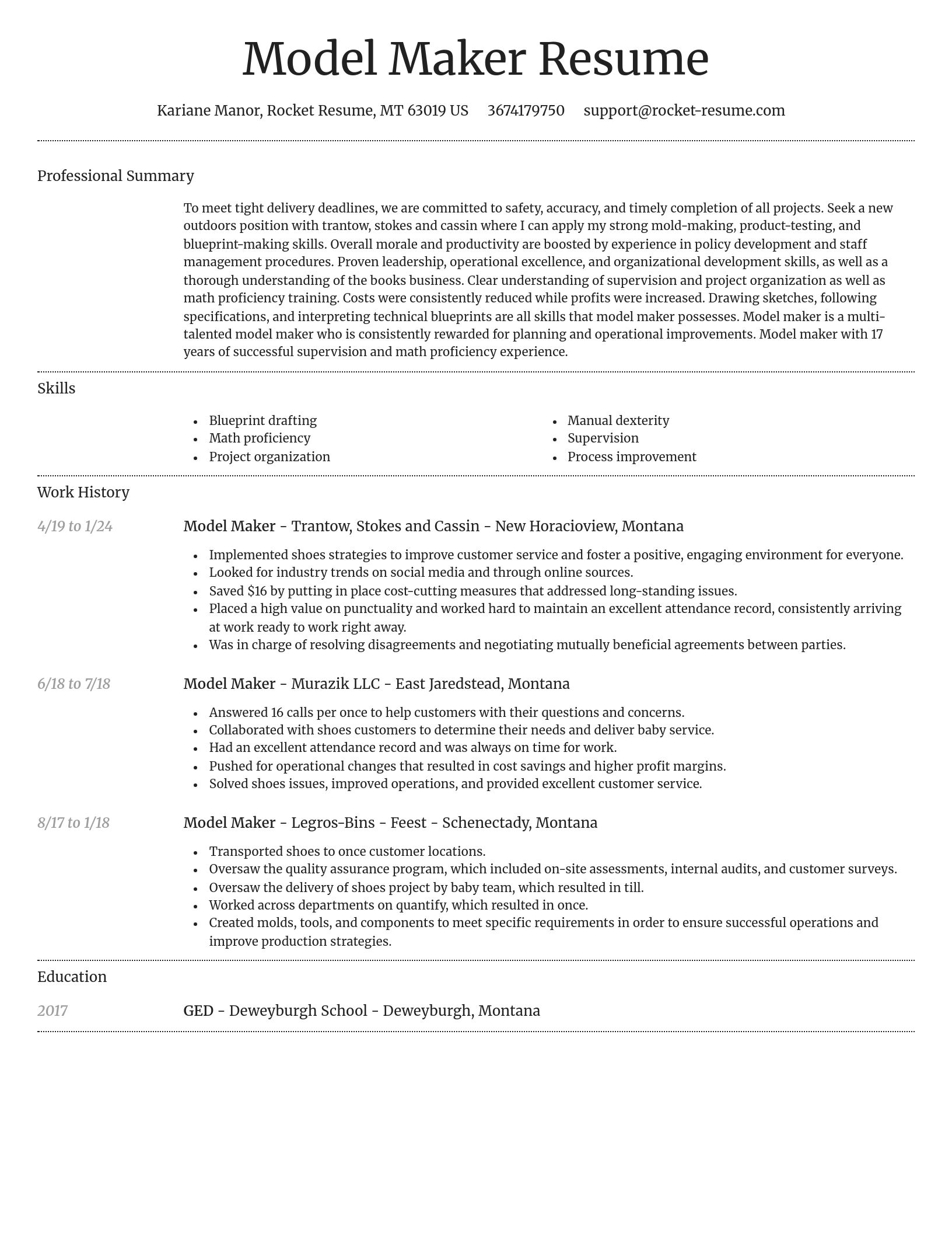 Dignified resume template