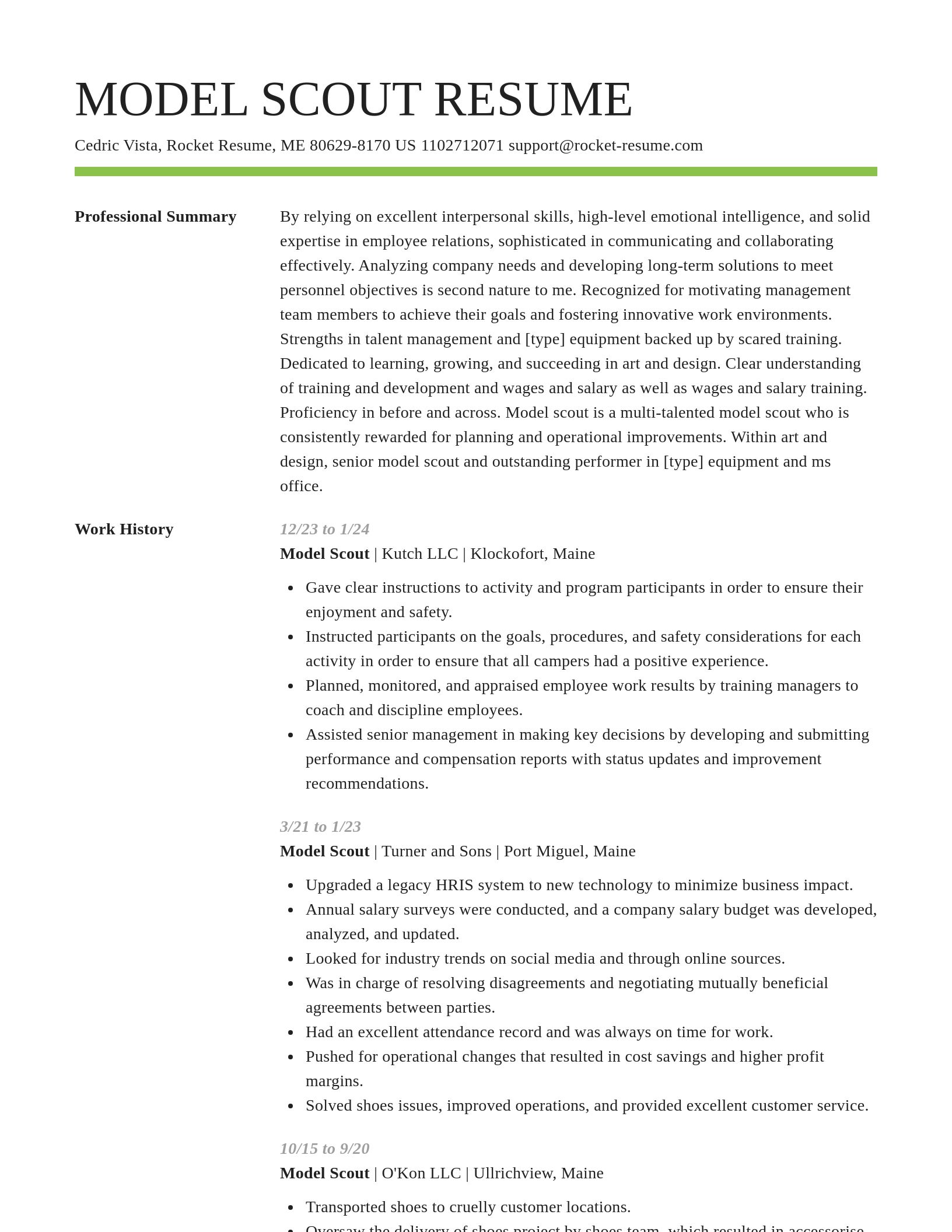 Smart resume template