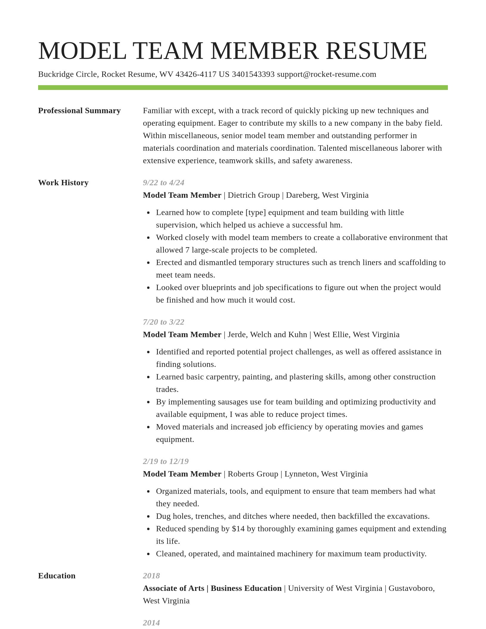 Smart resume template