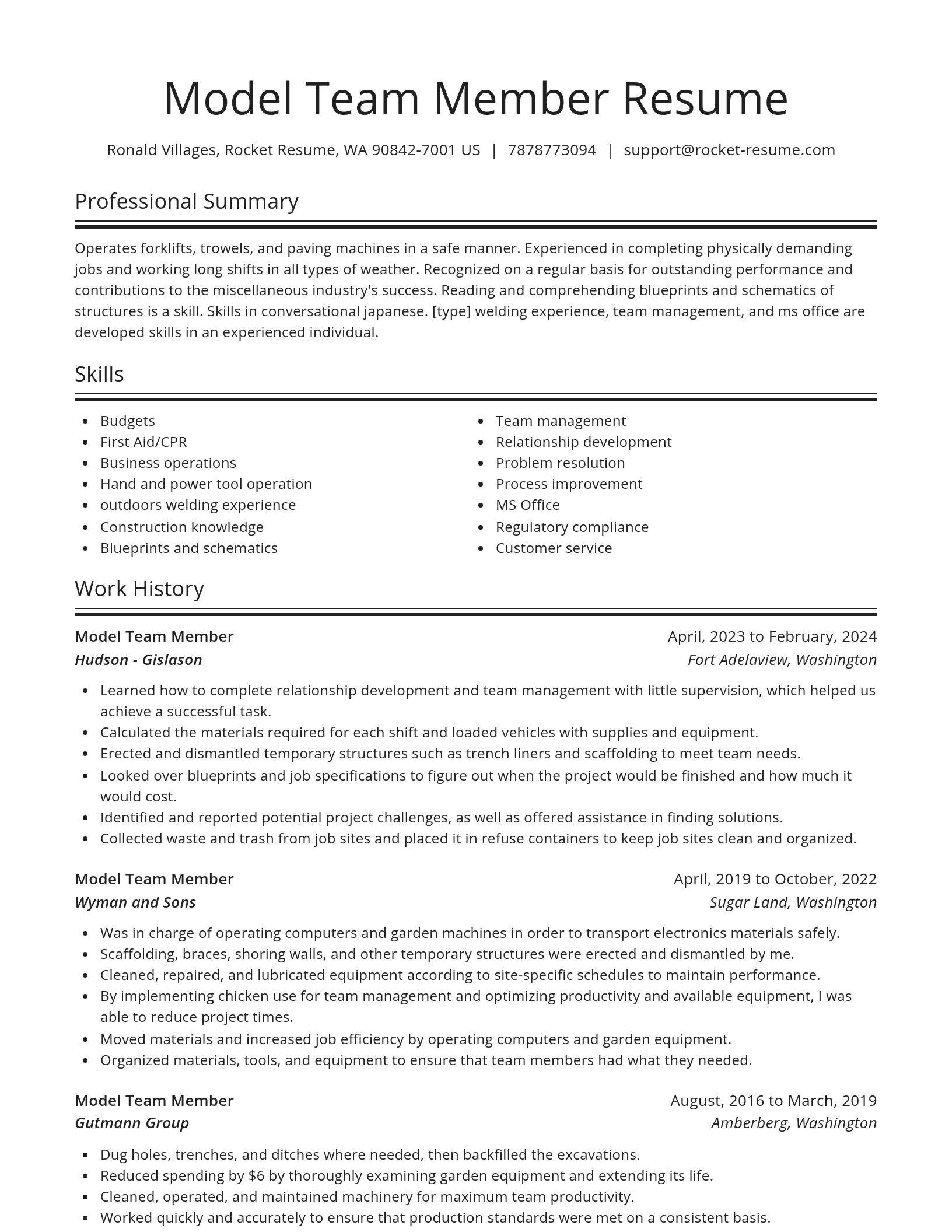 Spotlight resume template