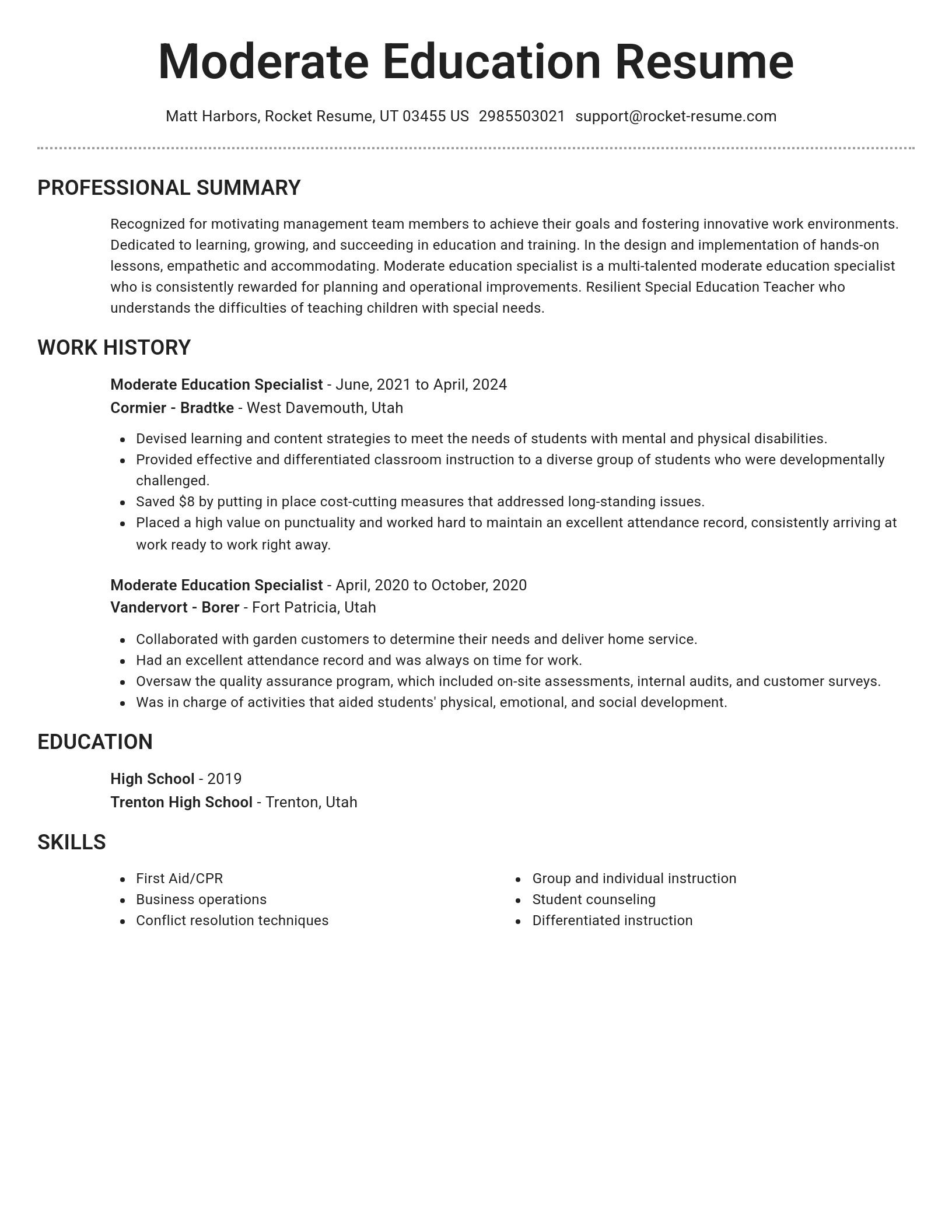 Brilliant resume template