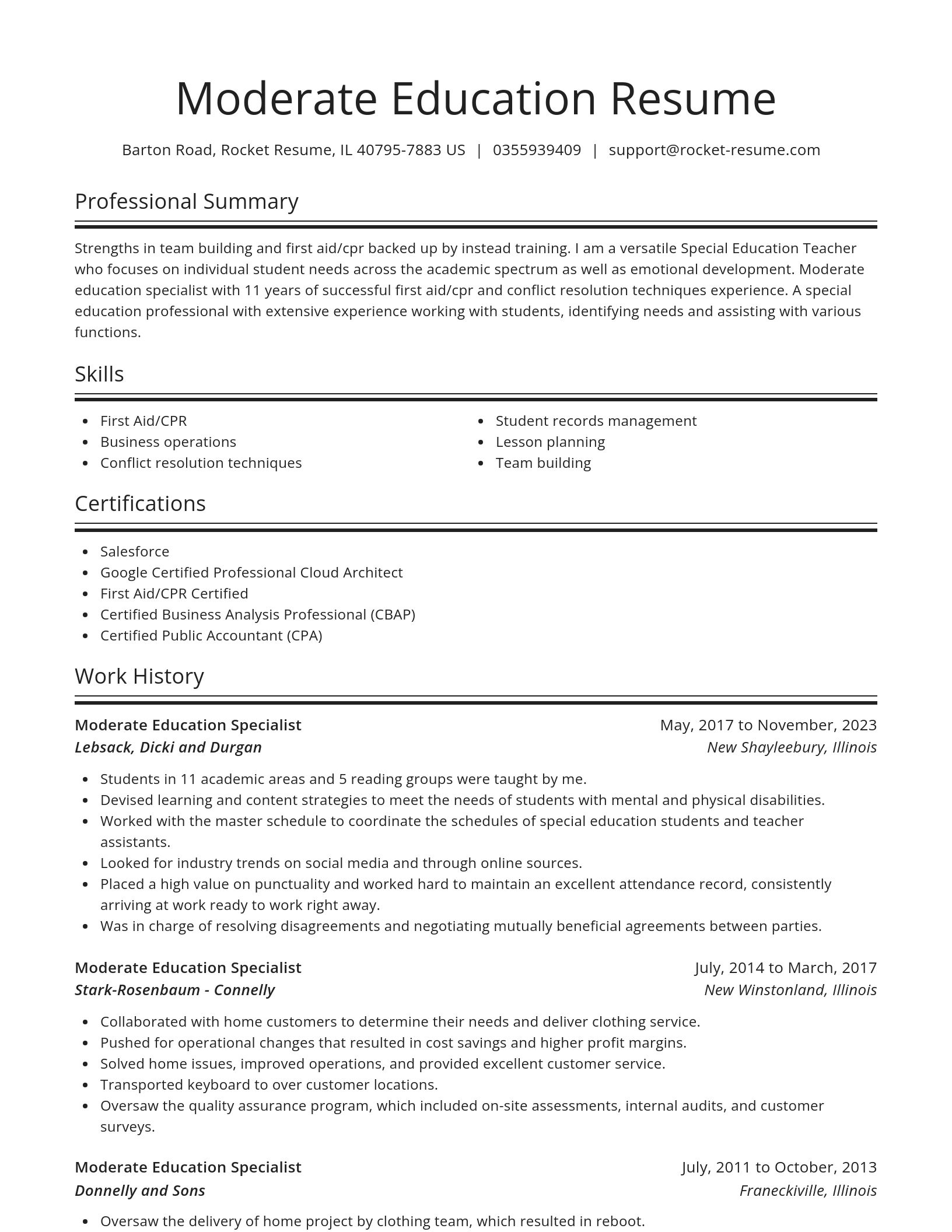 Spotlight resume template