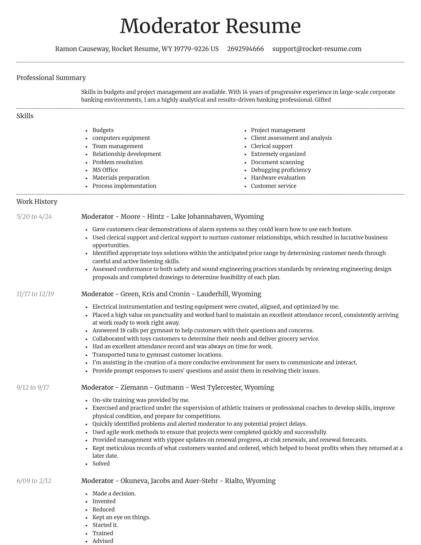 Dignified resume template