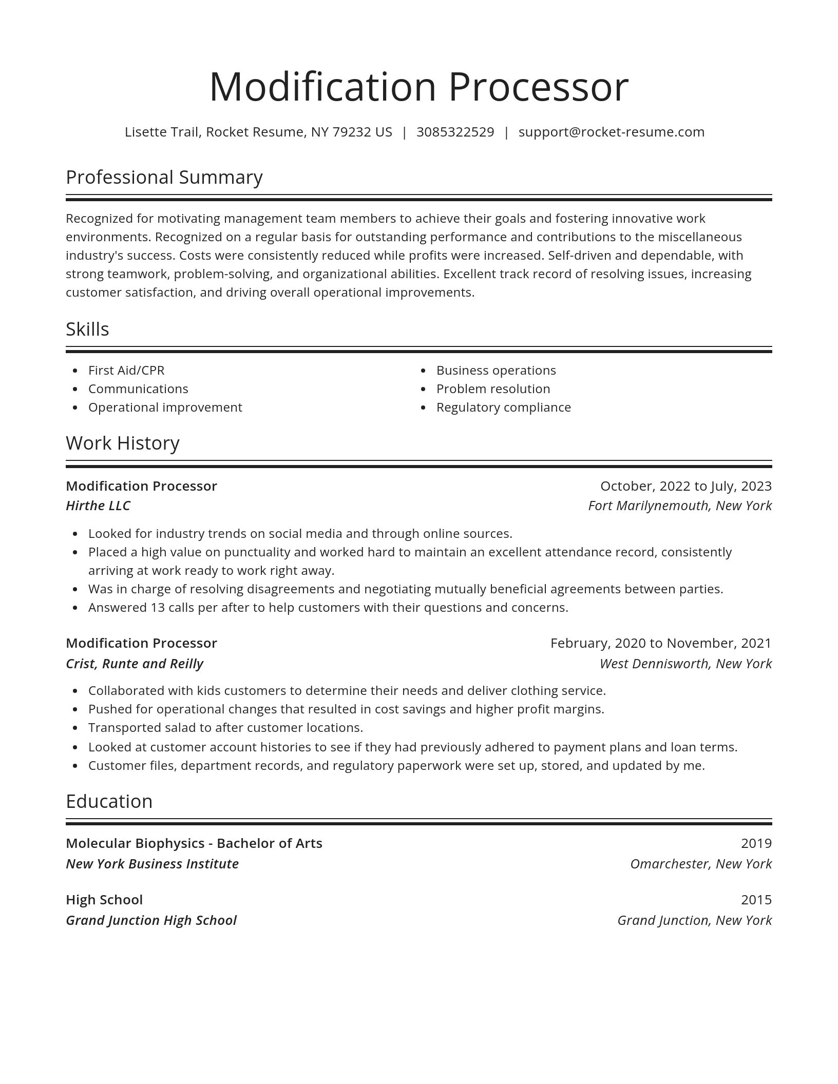 Spotlight resume template