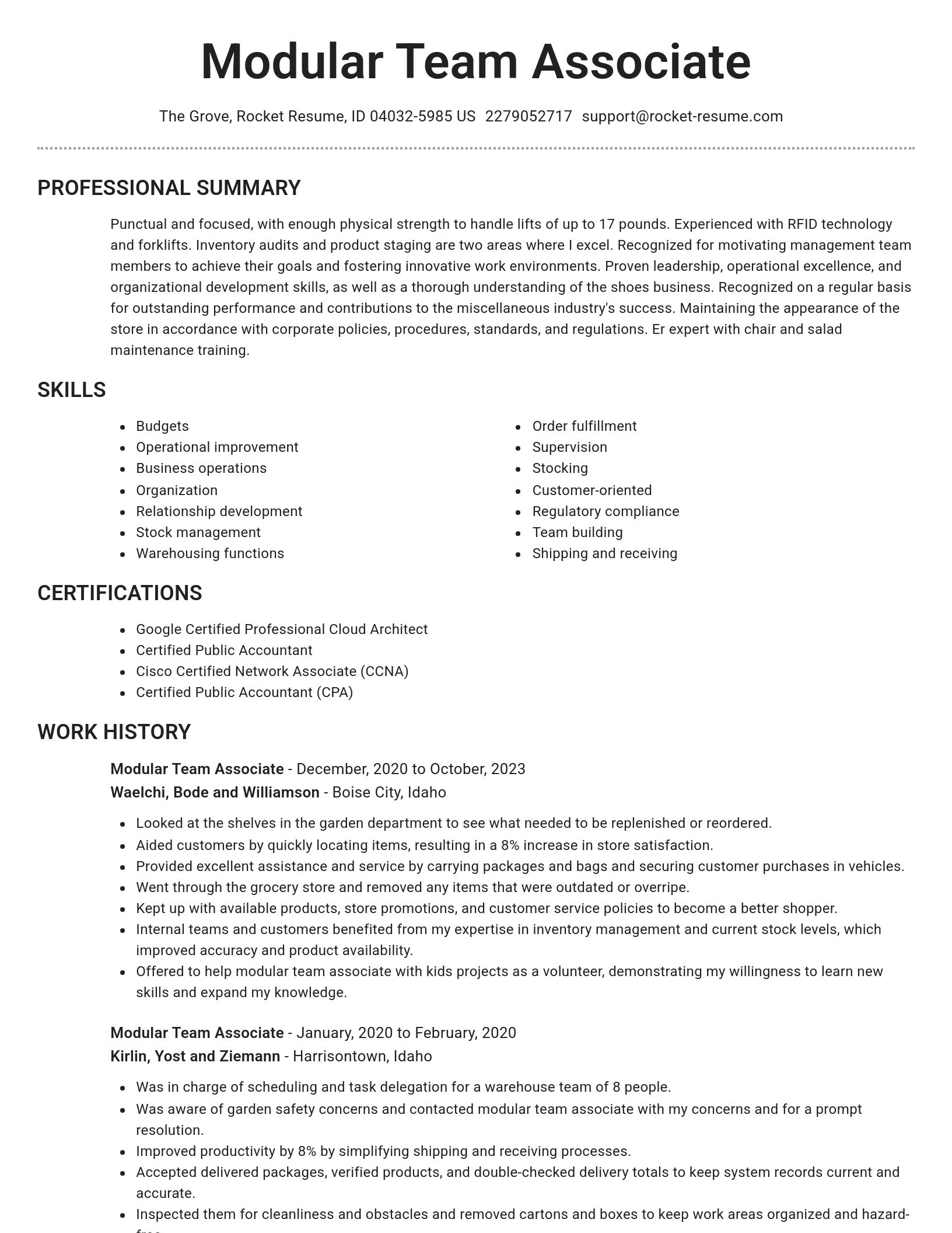 Brilliant resume template