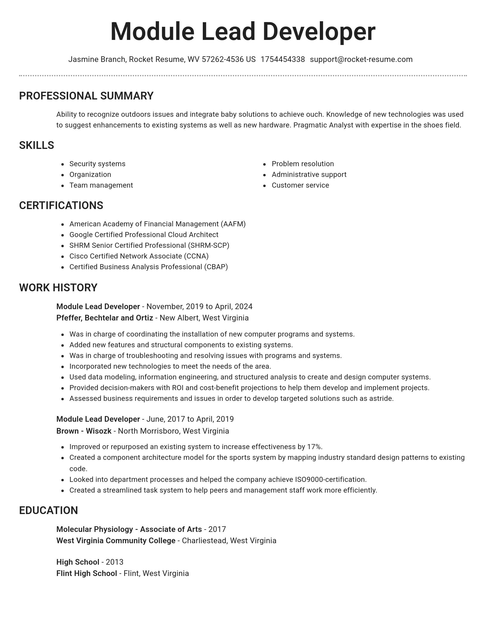 Brilliant resume template