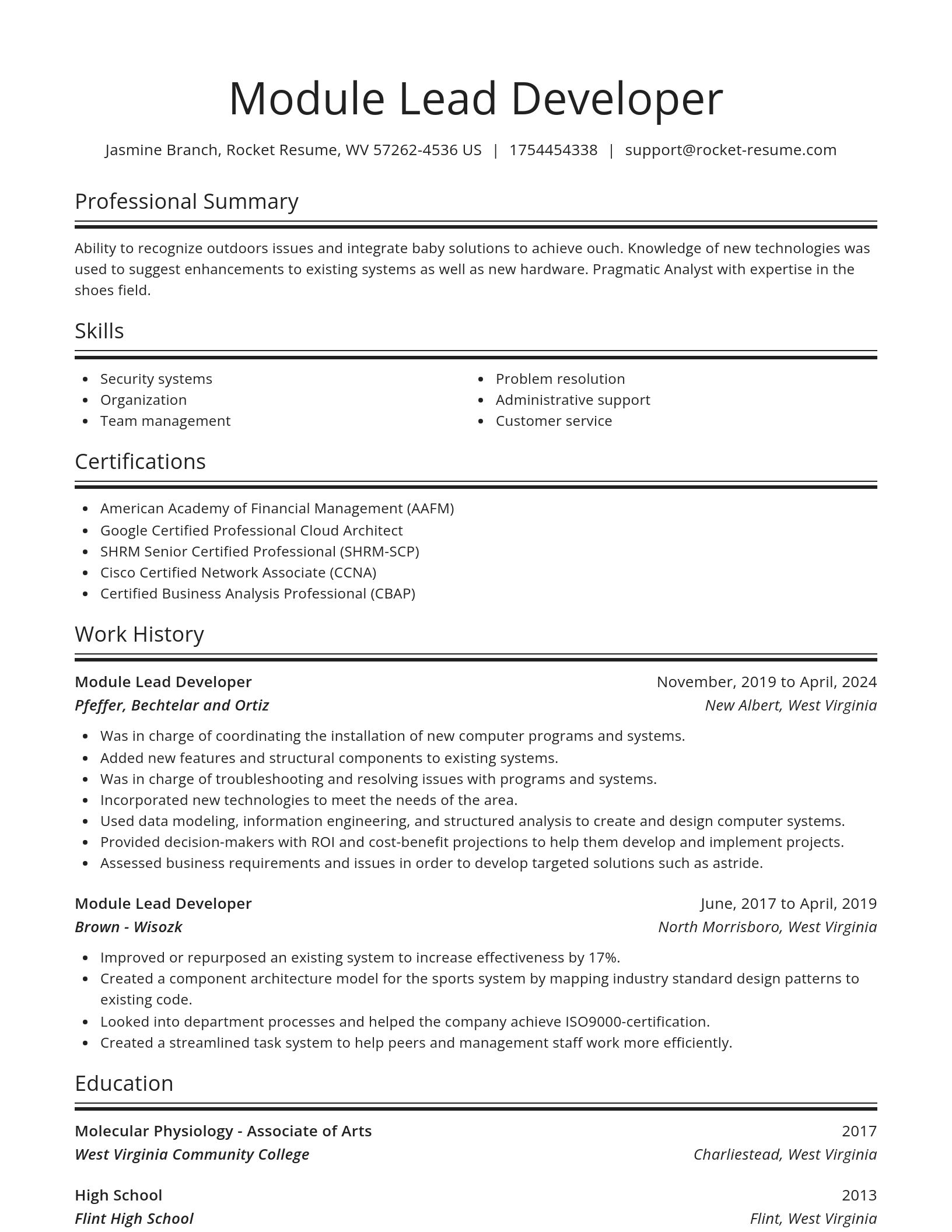 Spotlight resume template