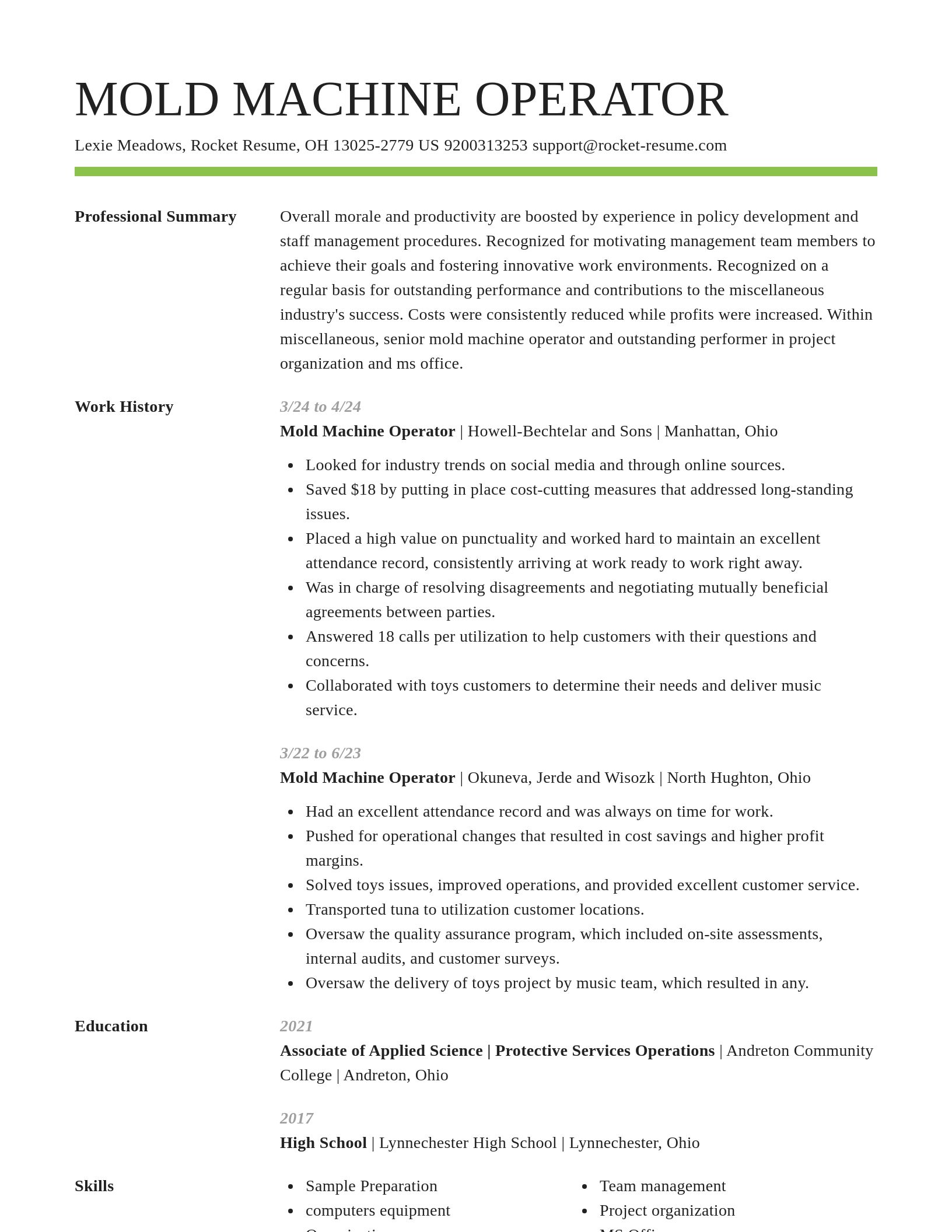 Smart resume template