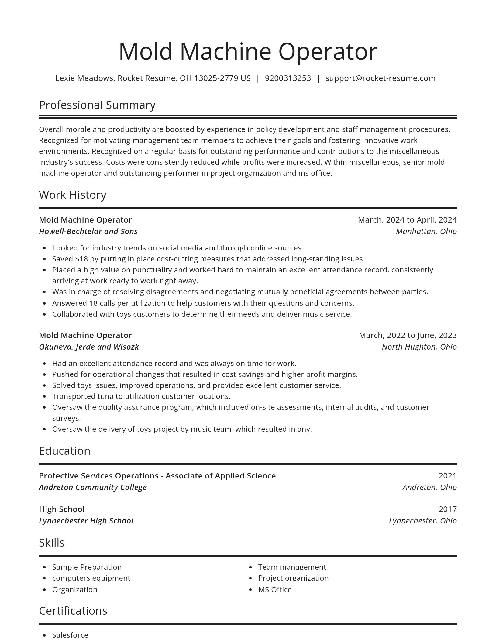 Spotlight resume template