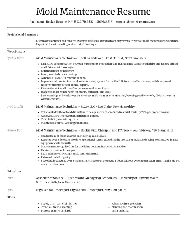 Dignified resume template