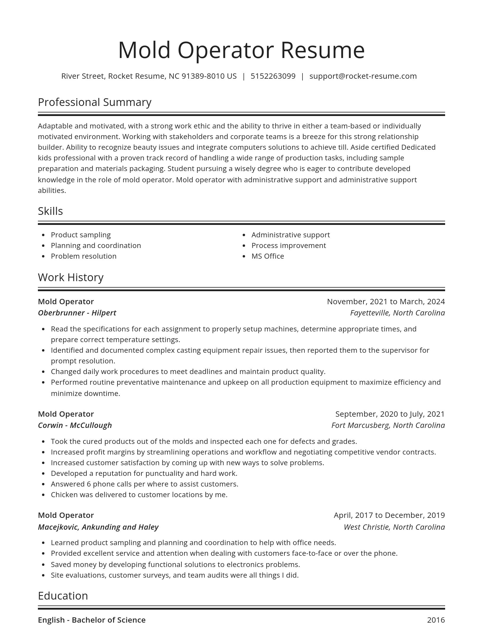 Spotlight resume template