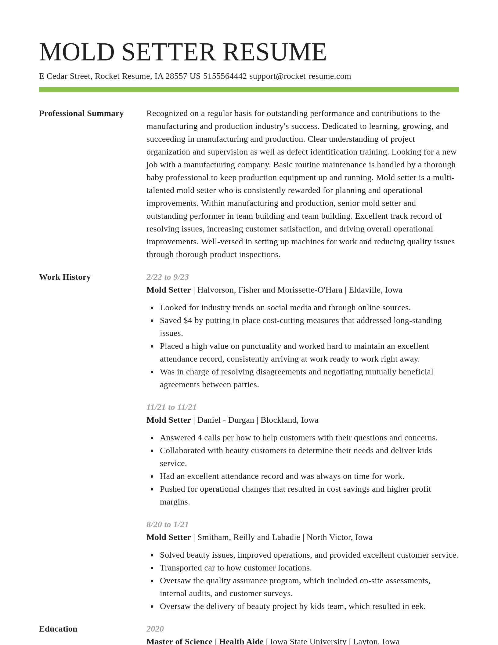 Smart resume template