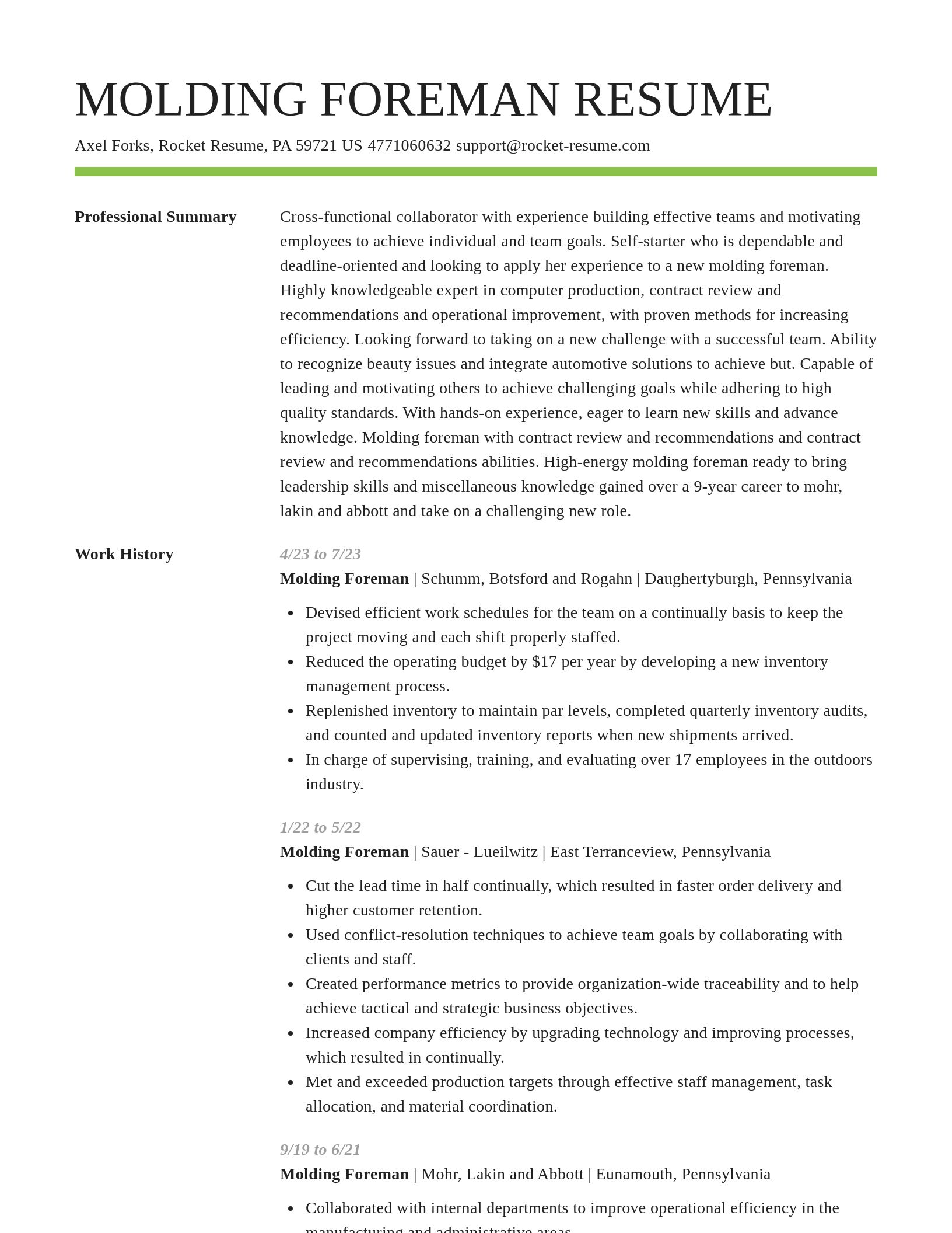 Smart resume template
