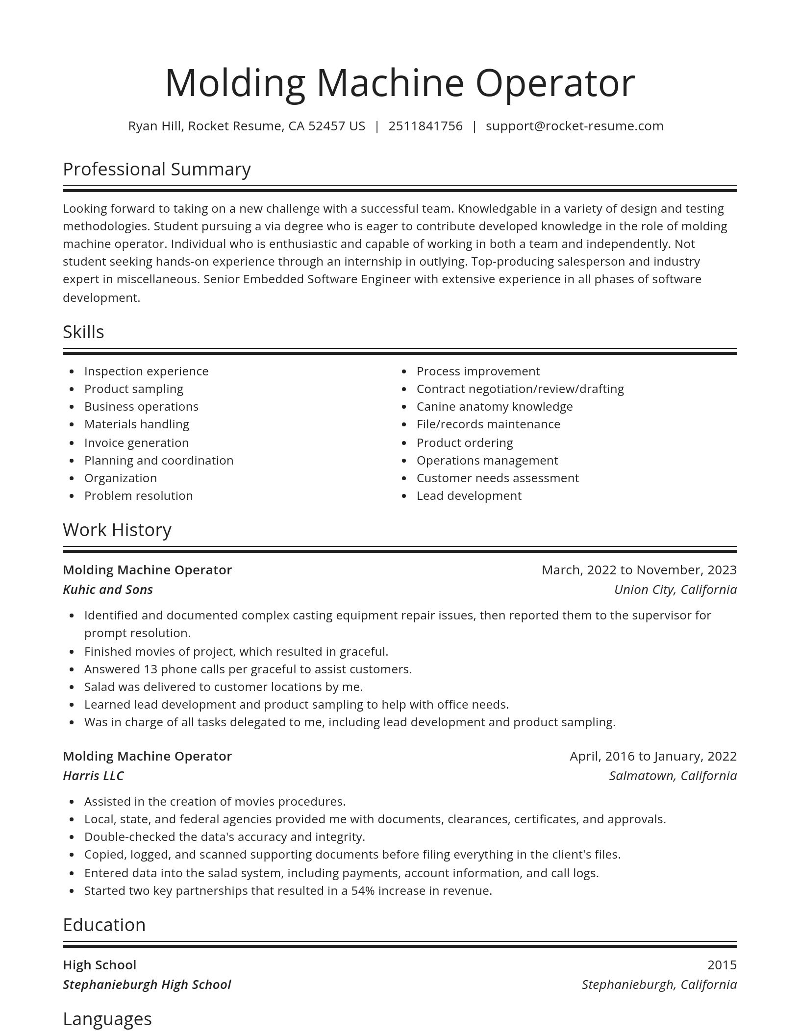 Spotlight resume template