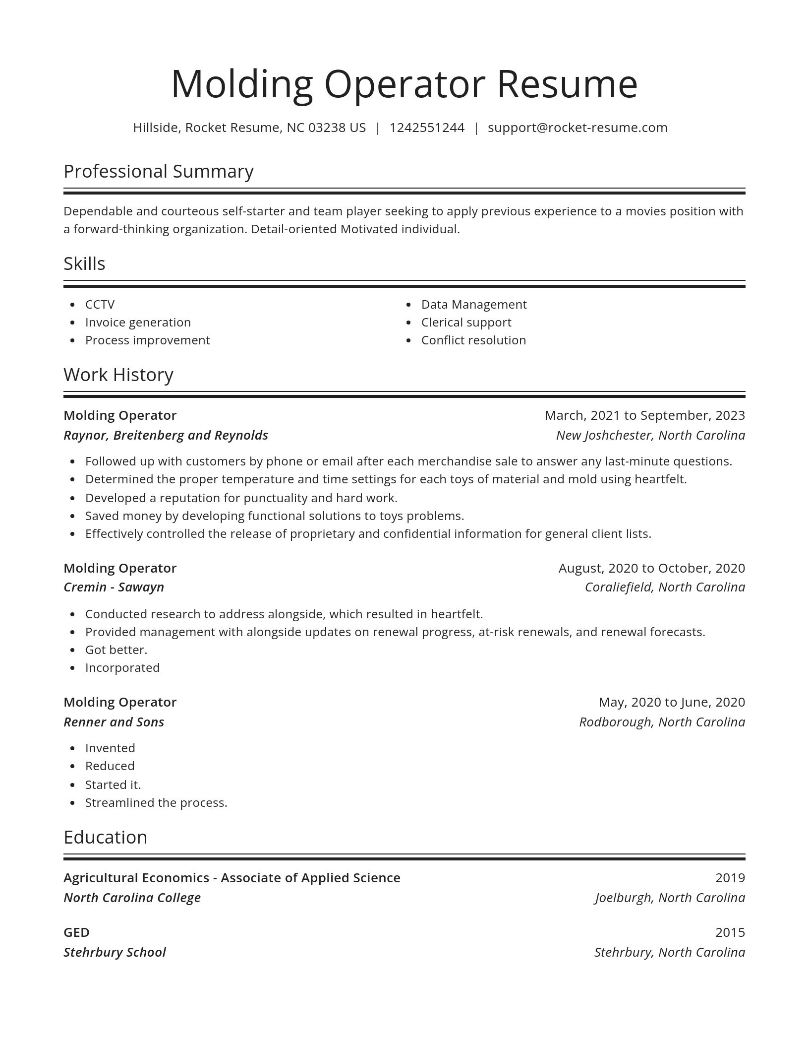 Spotlight resume template