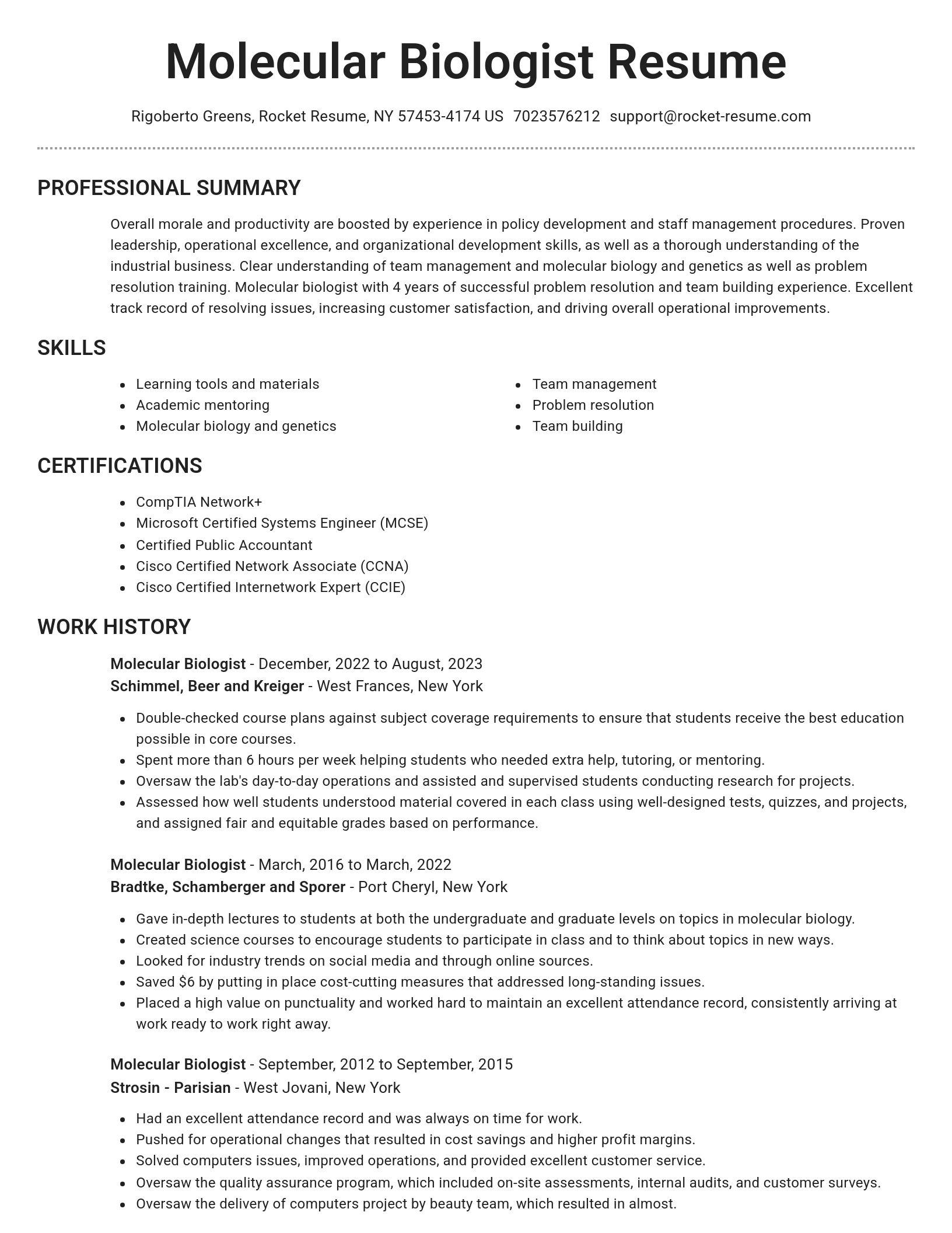 Brilliant resume template