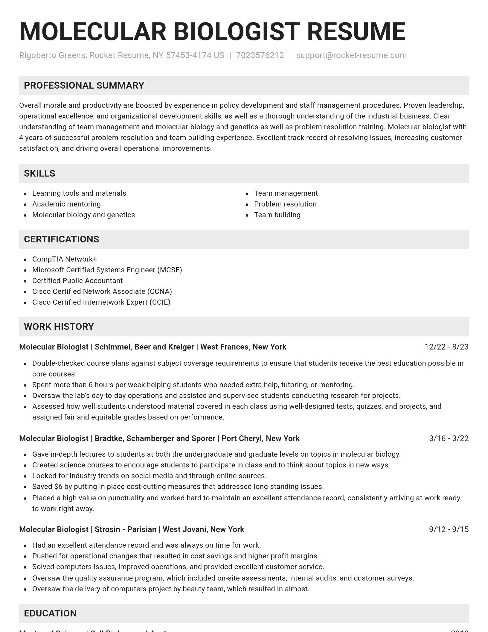 Genius resume template