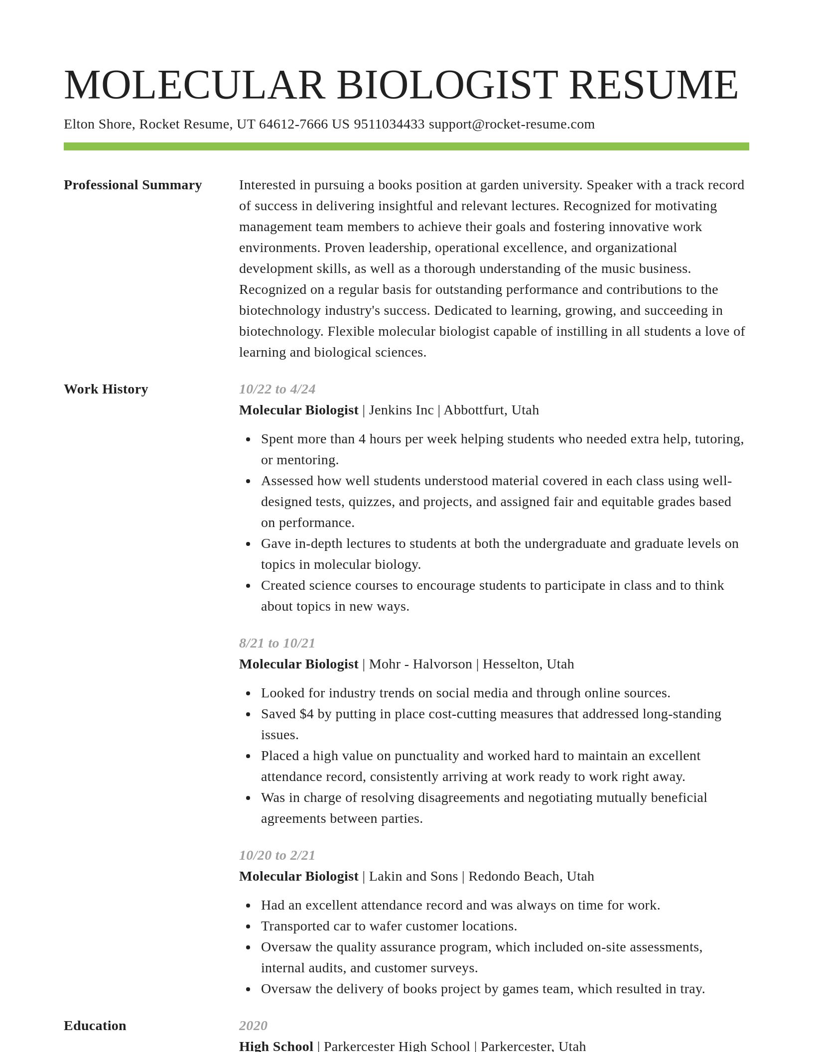 Smart resume template
