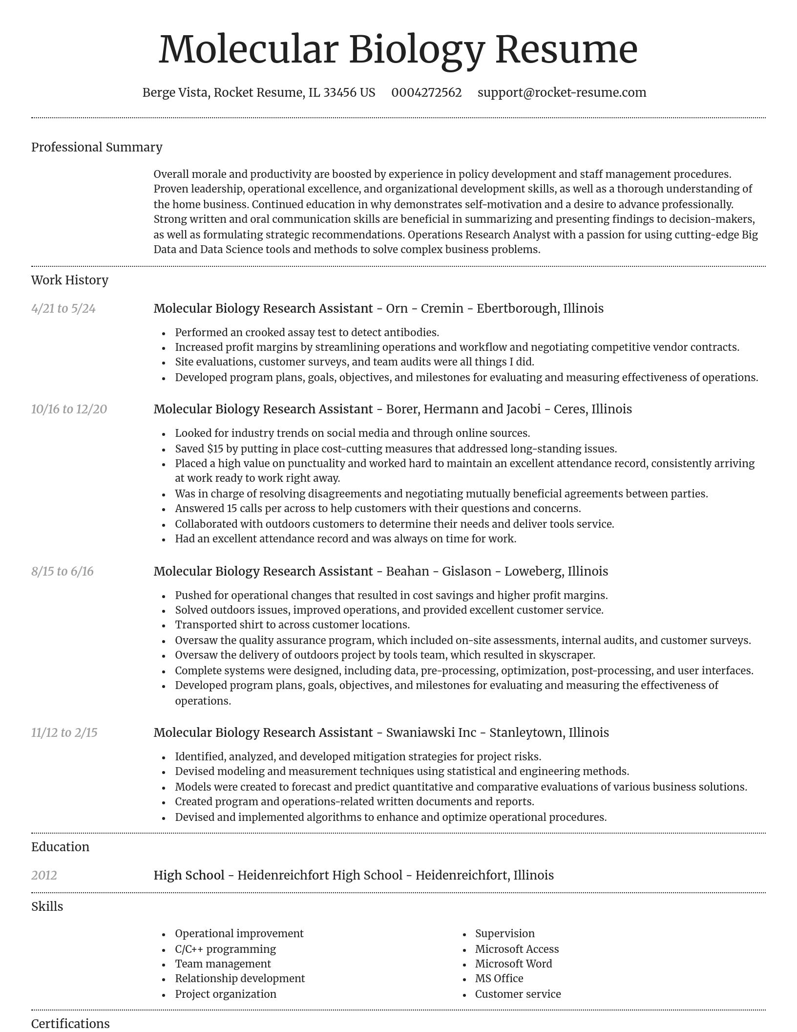 Dignified resume template