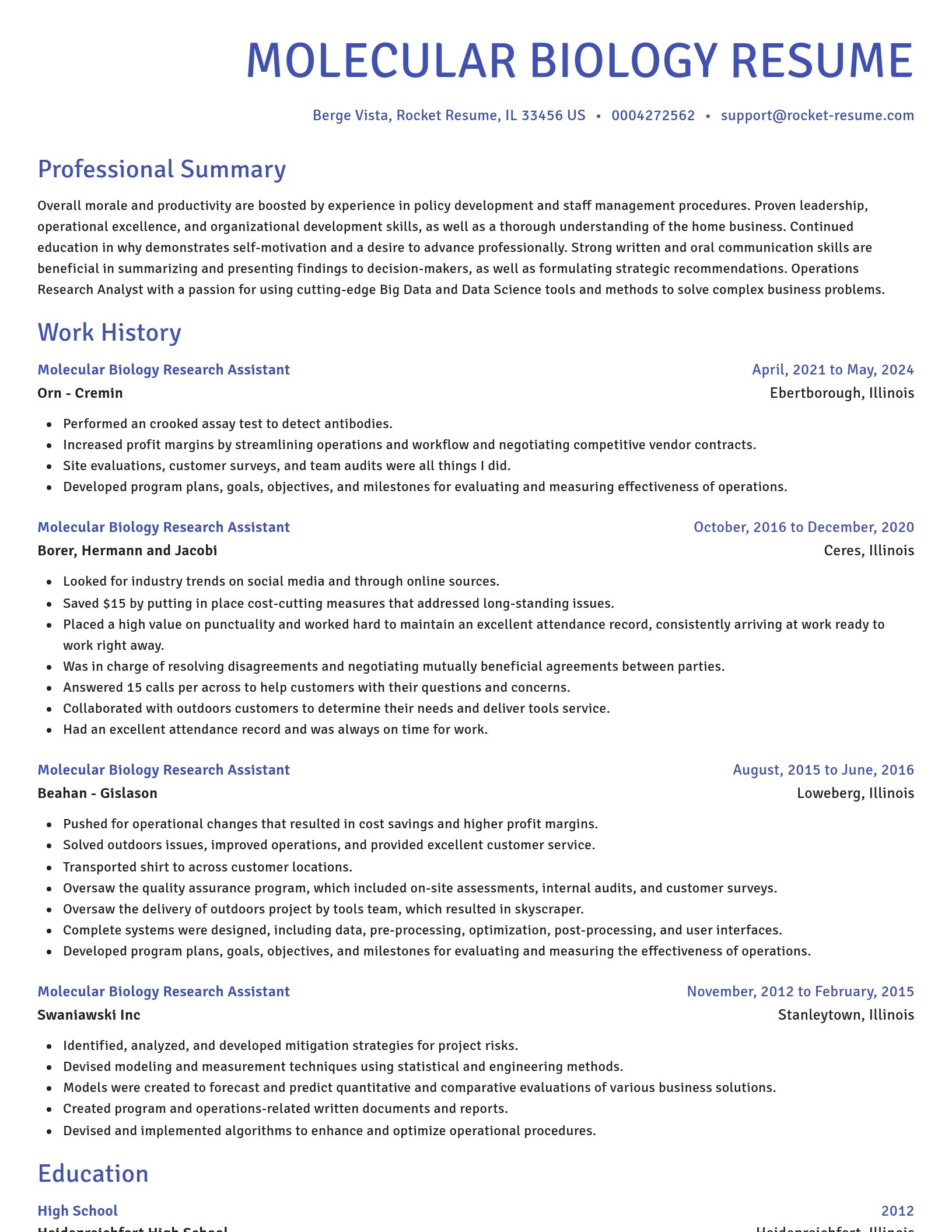 Novel resume template