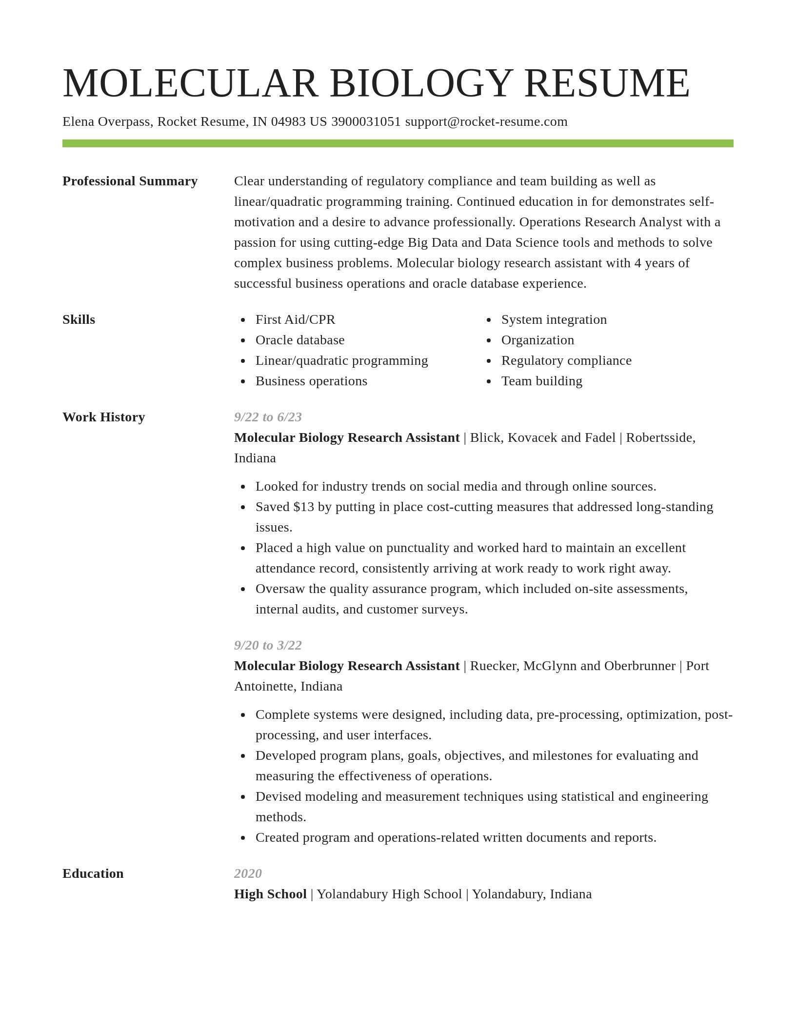 Smart resume template