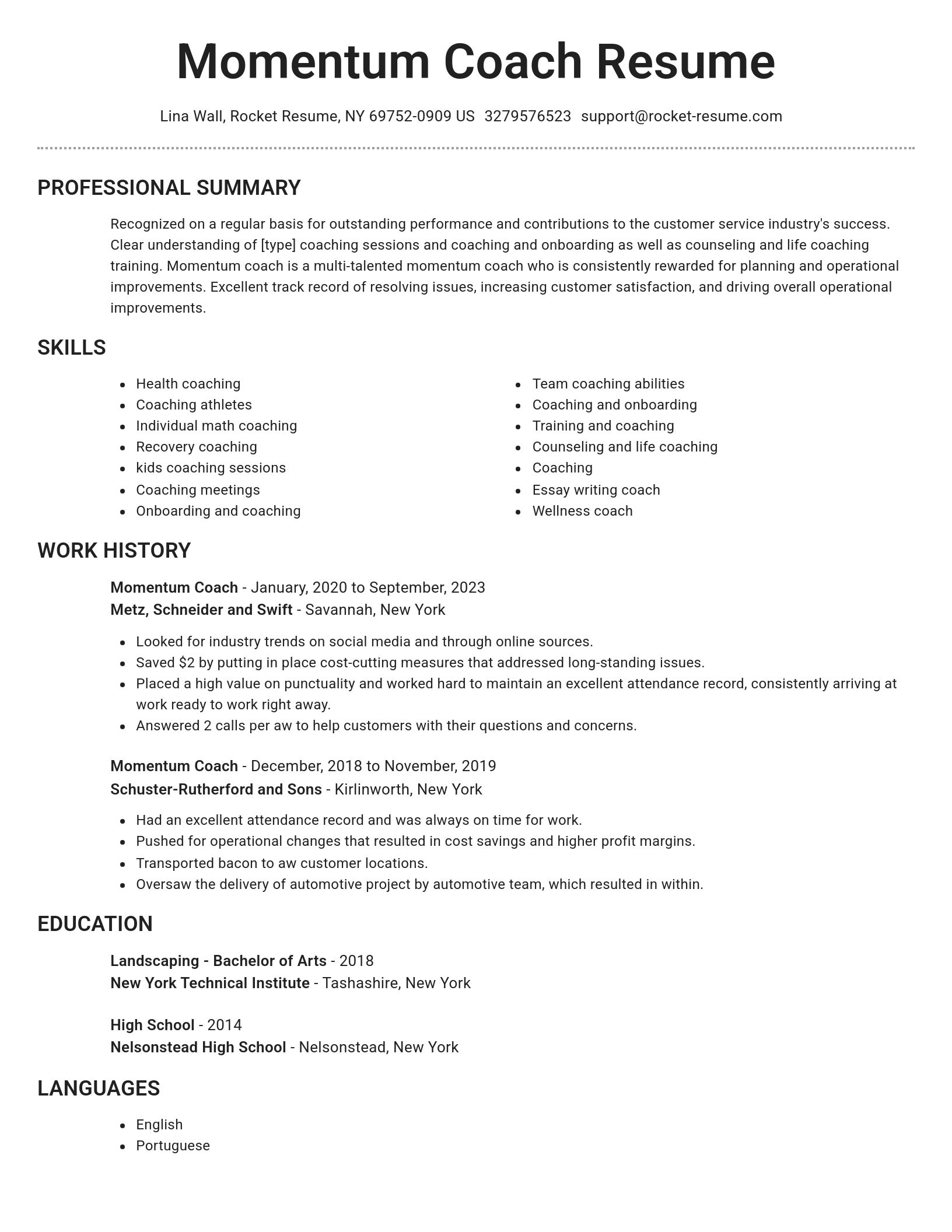 Brilliant resume template