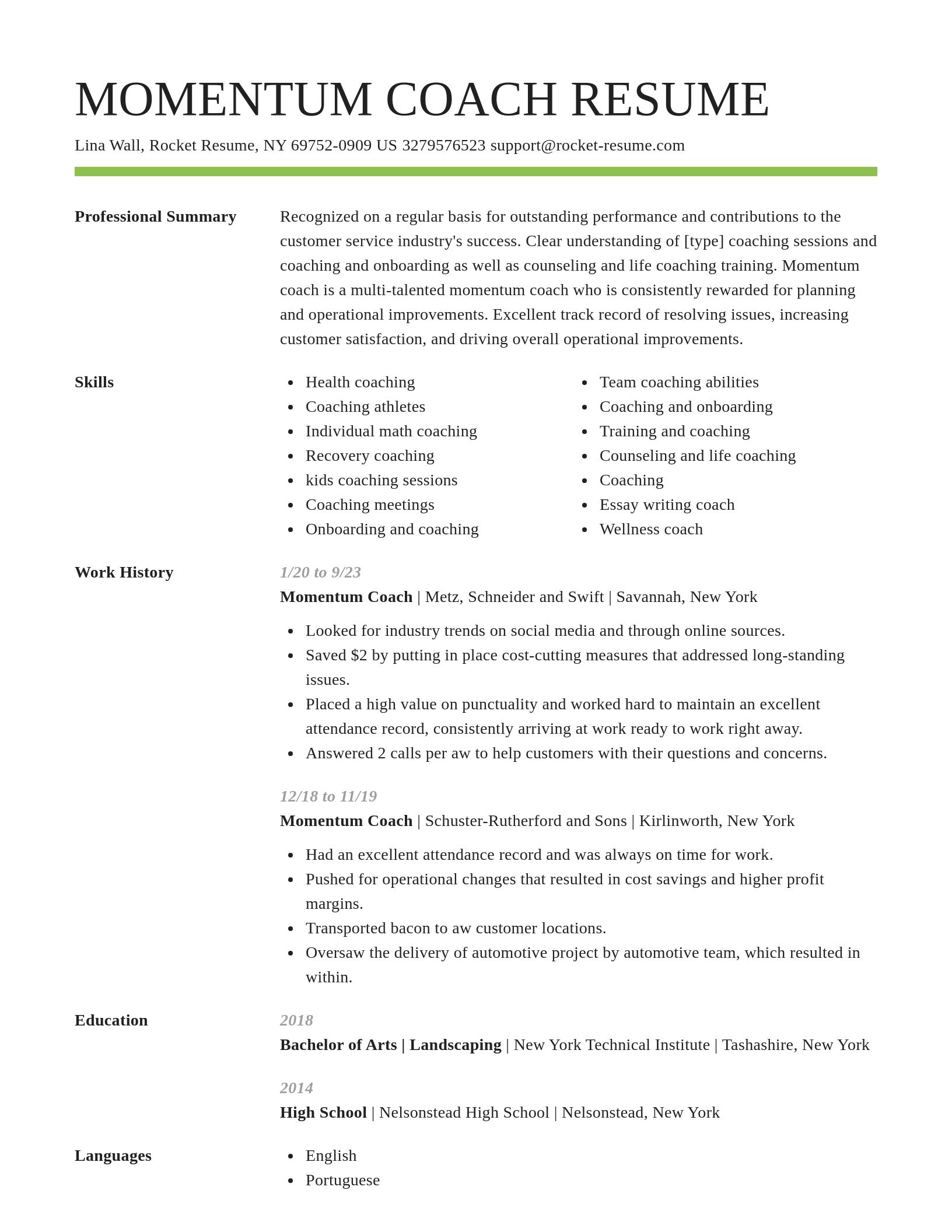 Smart resume template