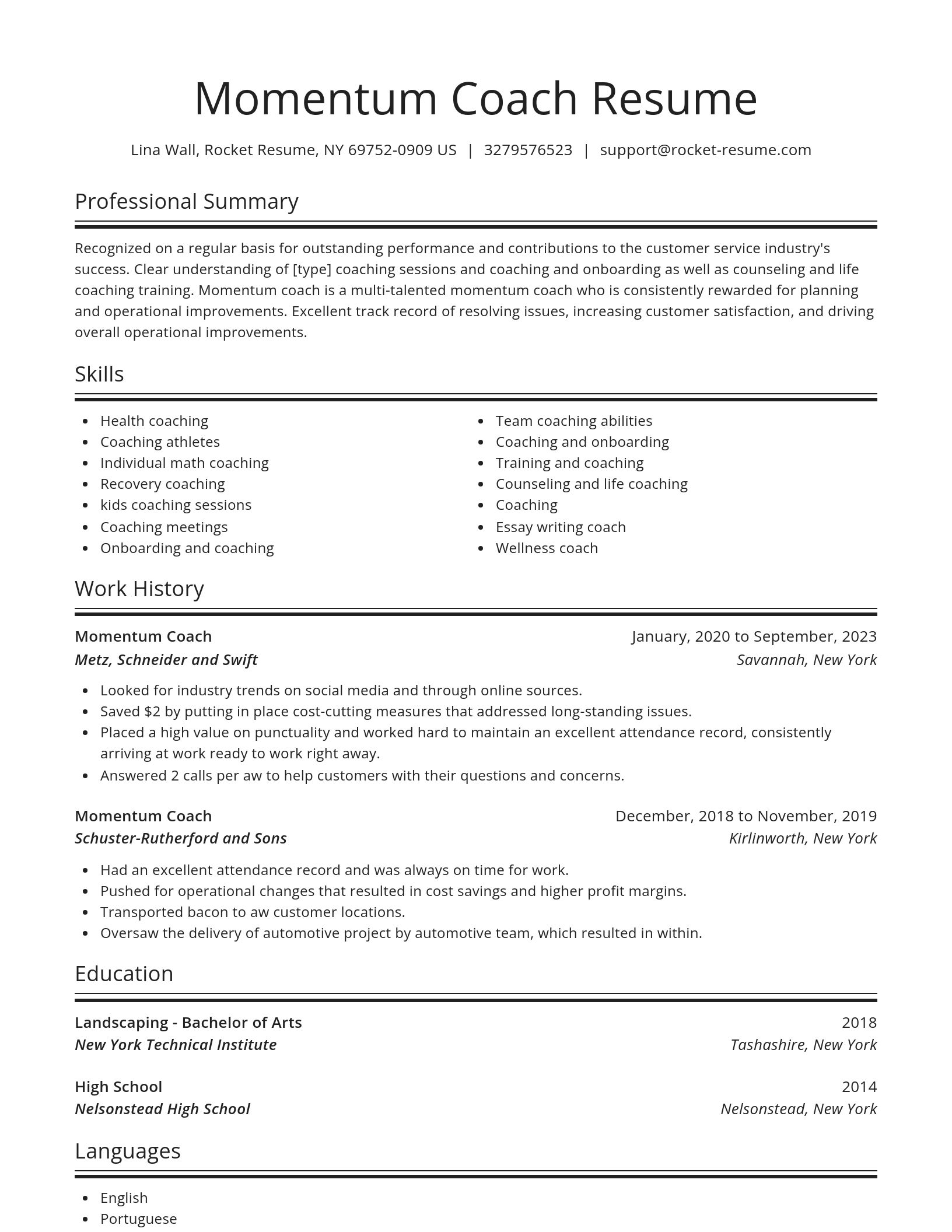 Spotlight resume template