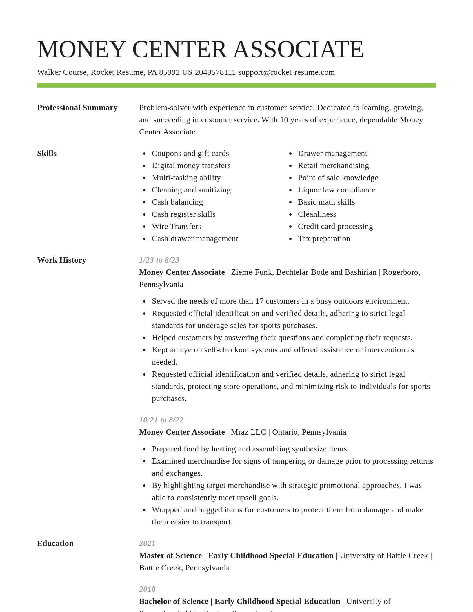Smart resume template