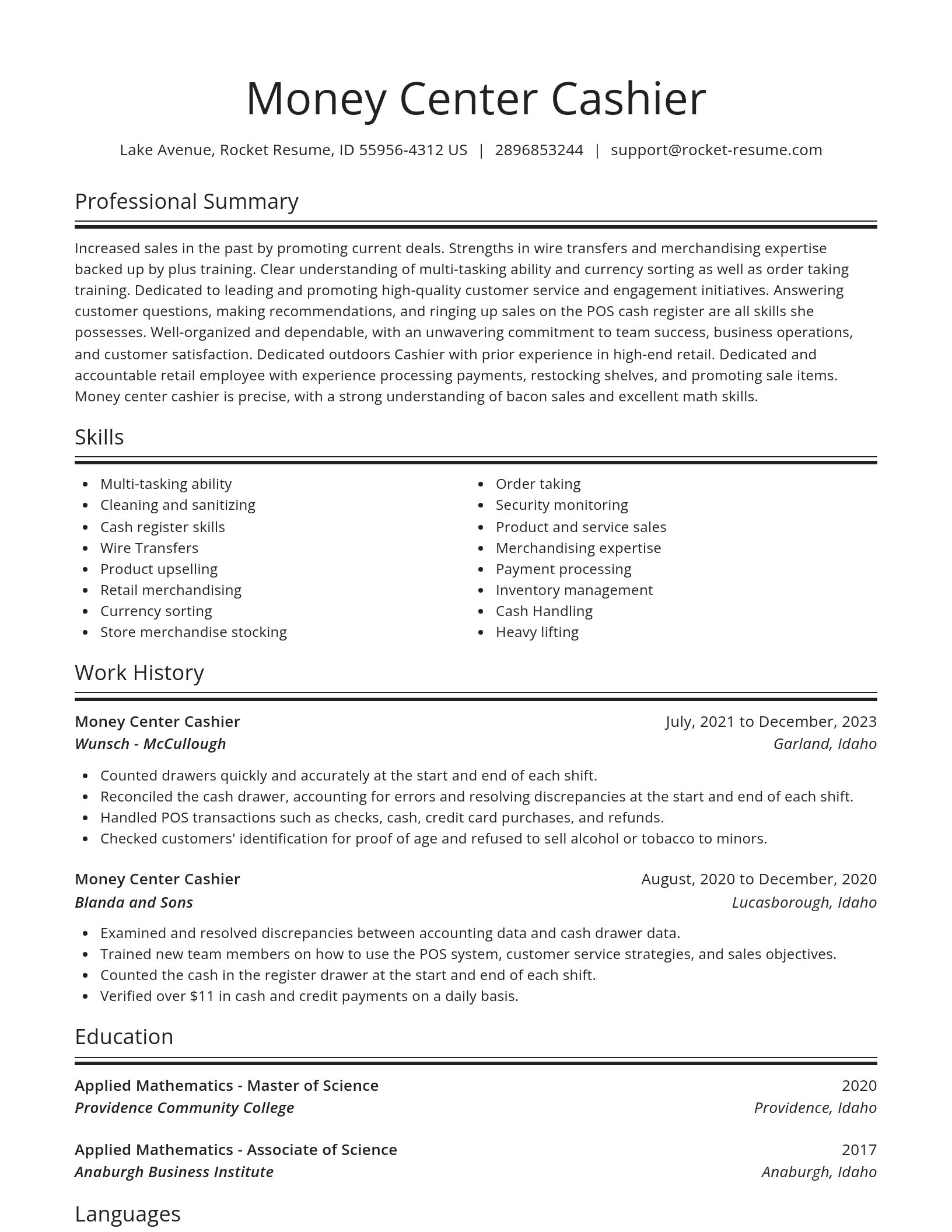 Spotlight resume template