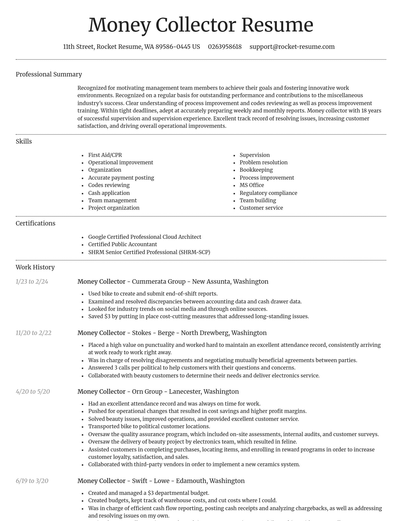 Dignified resume template
